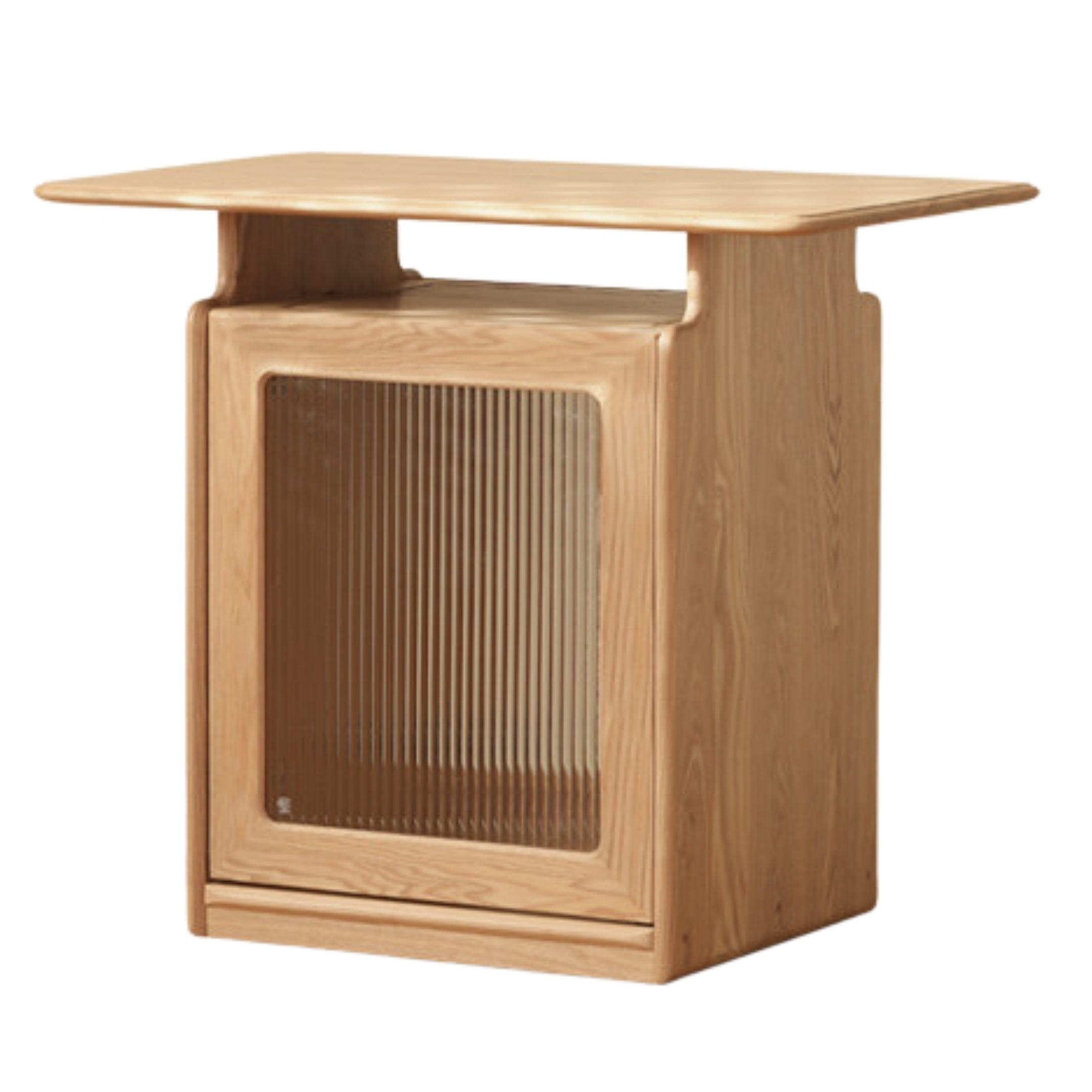 Ash Solid Wood Mobile Tea Cabinet