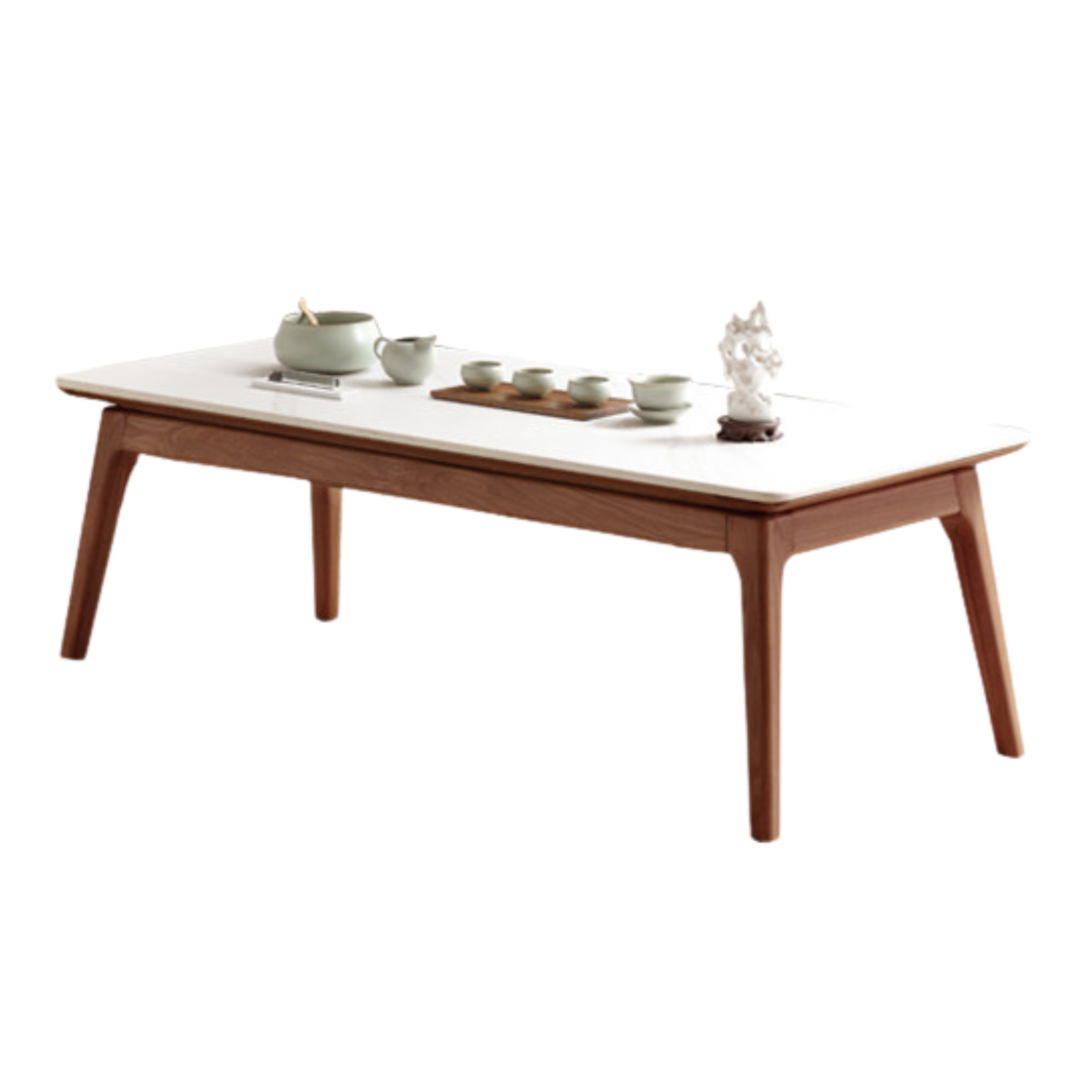 Ash solid wood rock plate tea table -