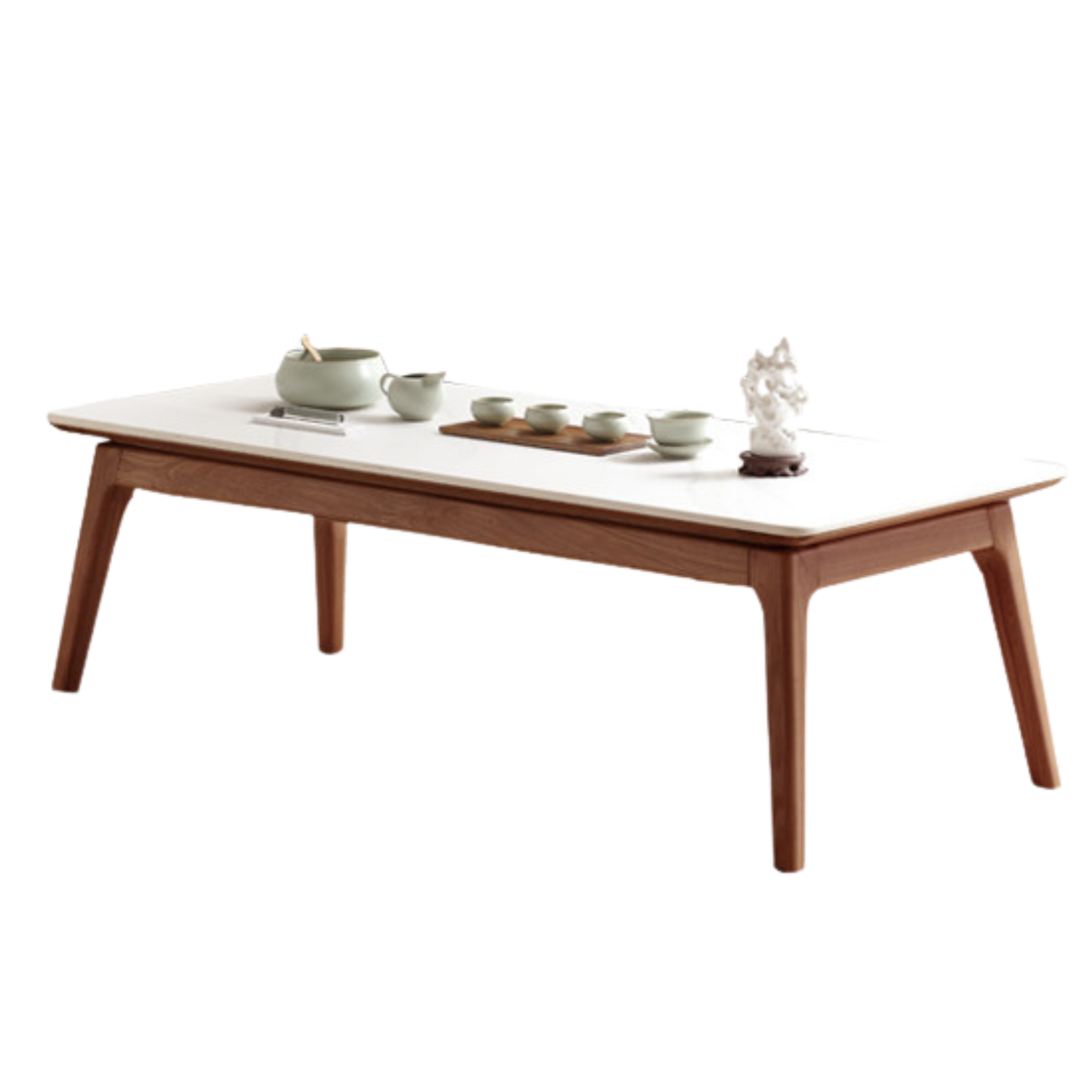 Ash Solid Wood Rock Plate Tea Table