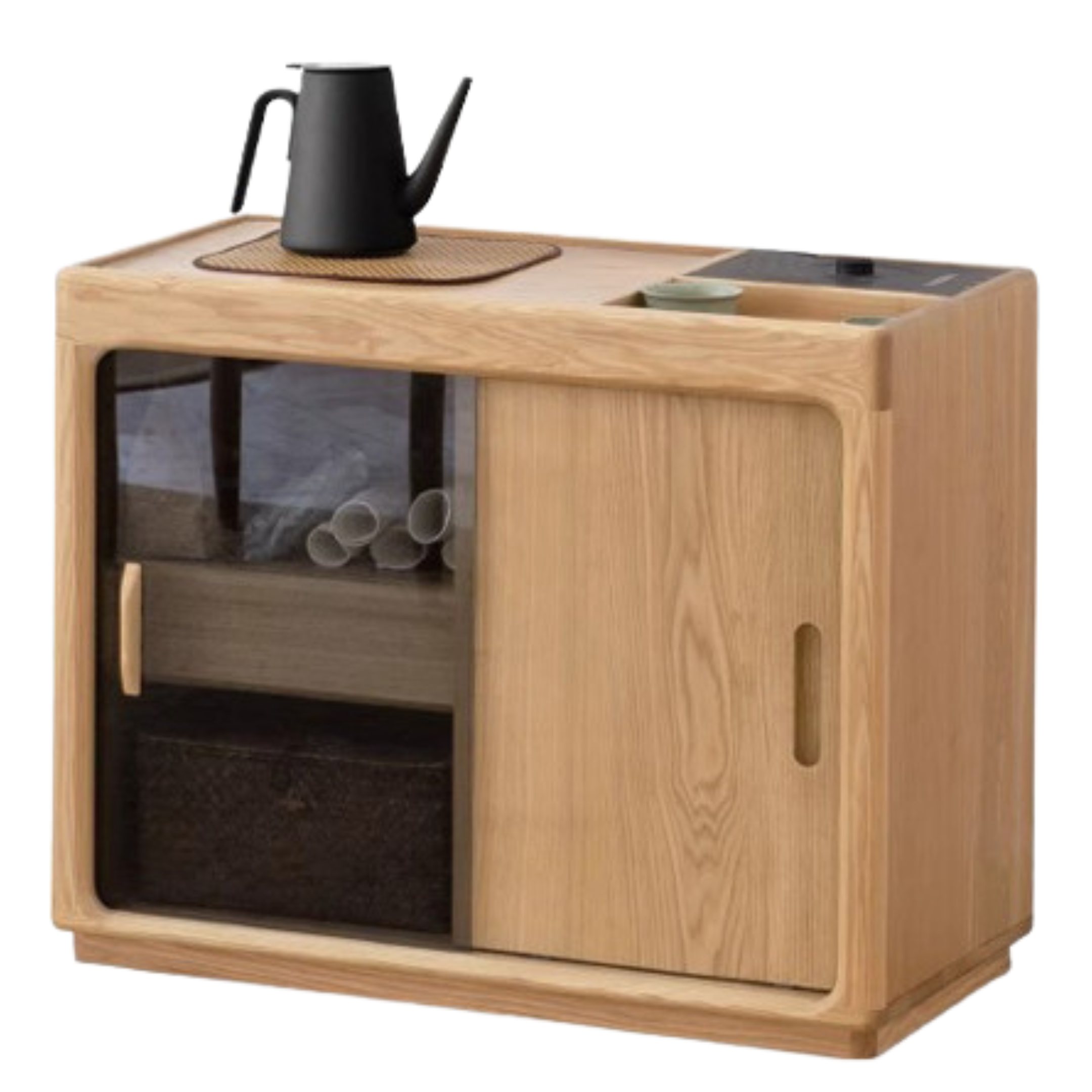 Ash, Oak solid wood small tea cabinet,