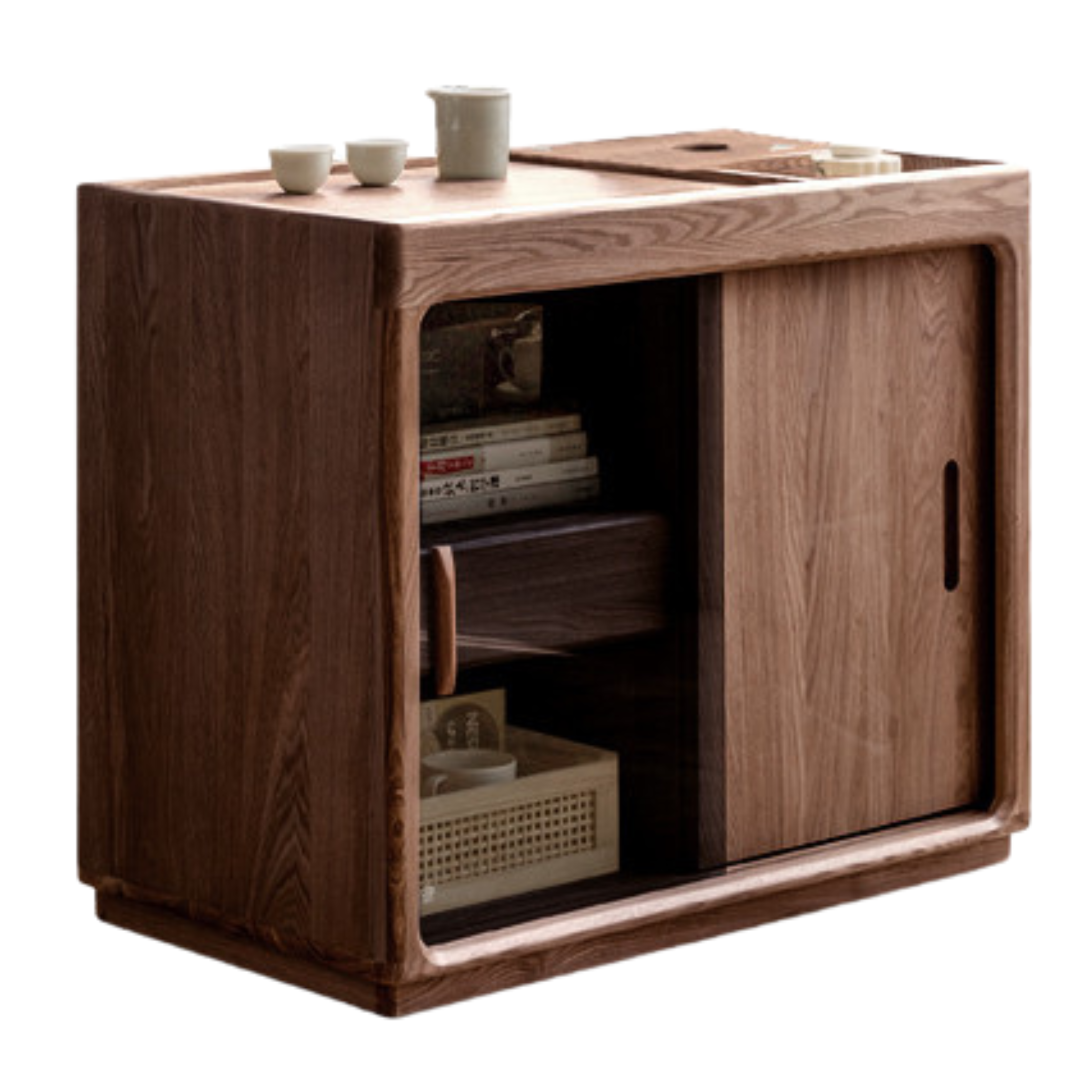 Ash, Oak solid wood small tea cabinet,