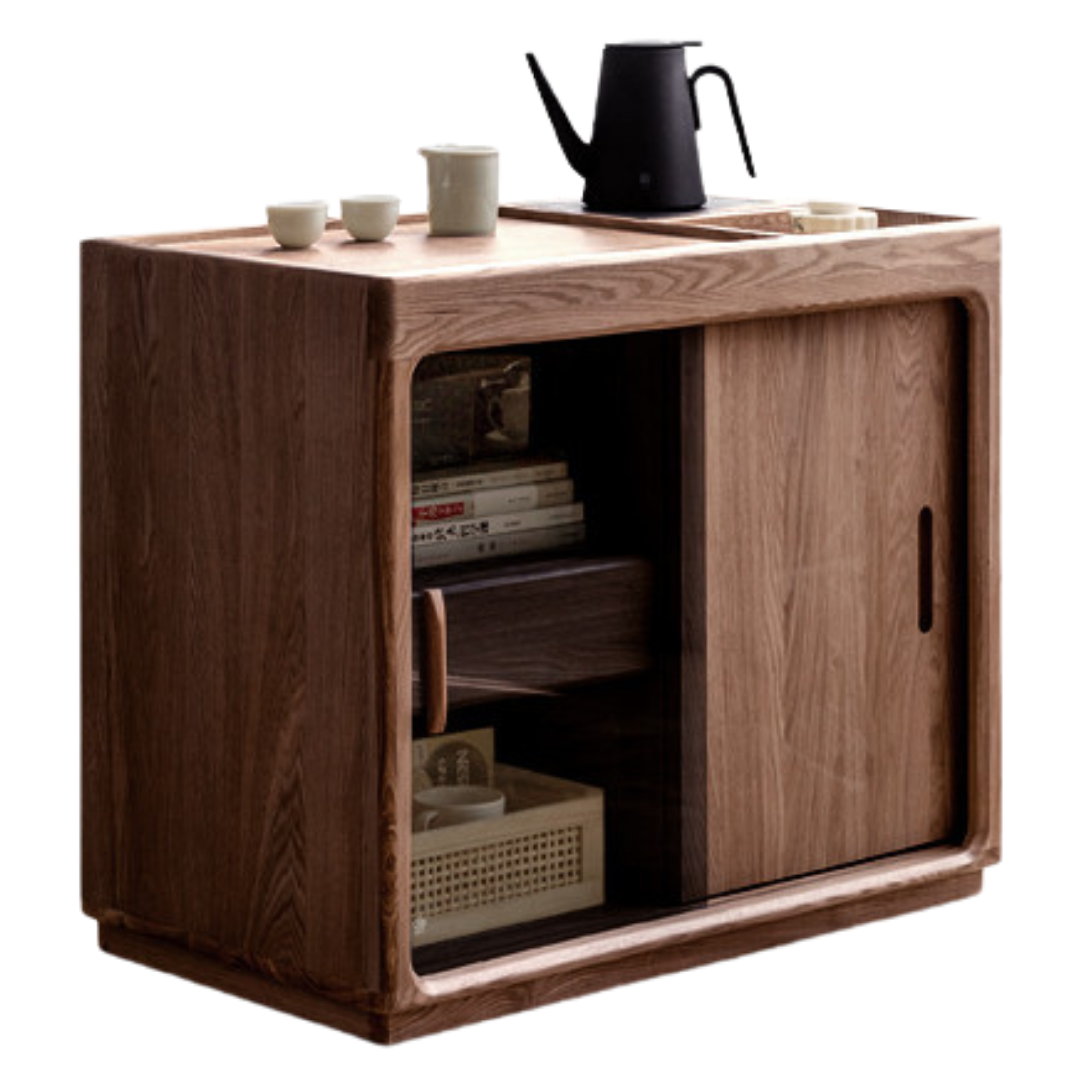 Ash, Oak solid wood small tea cabinet,