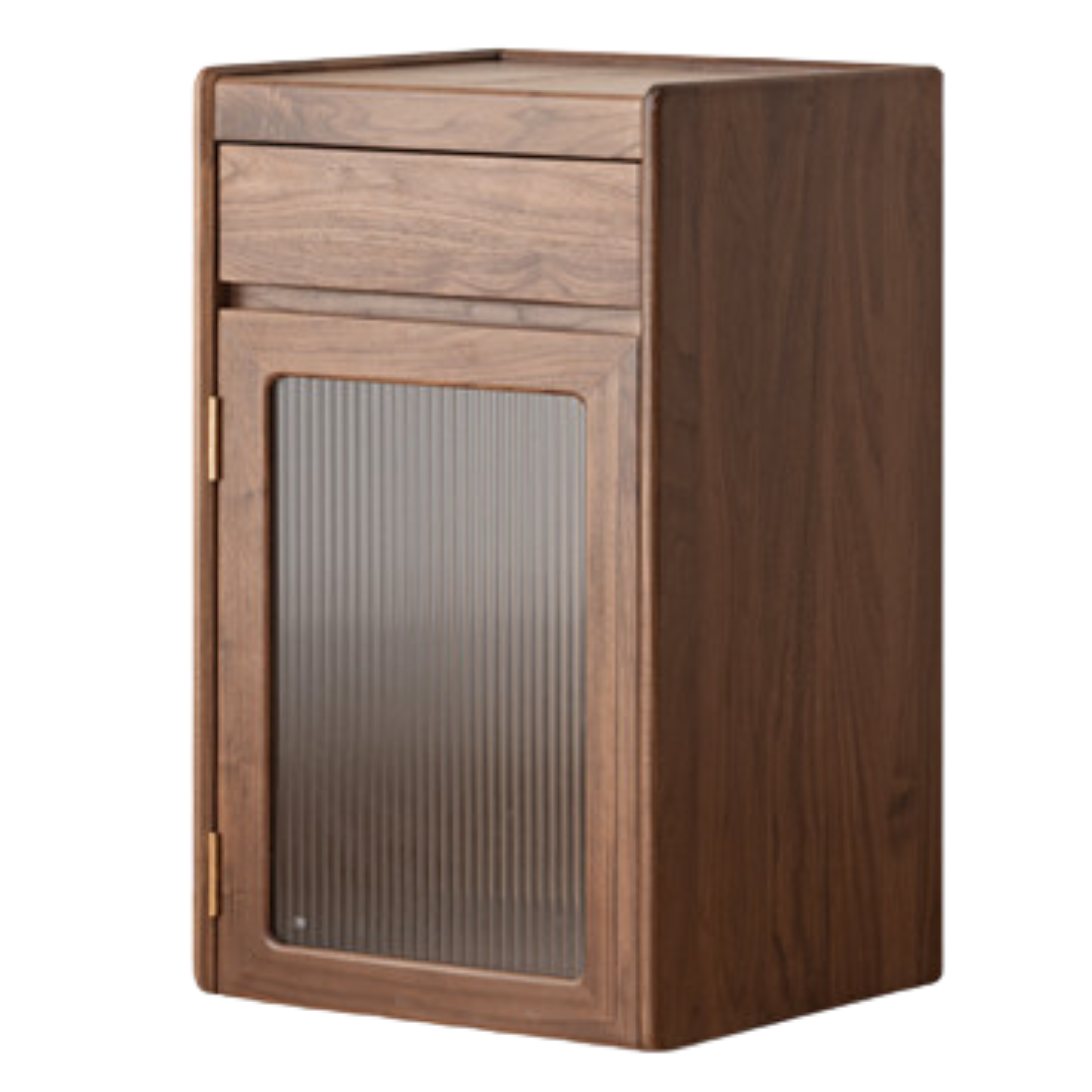 Black walnut, Oak solid wood movable tea cabinet-