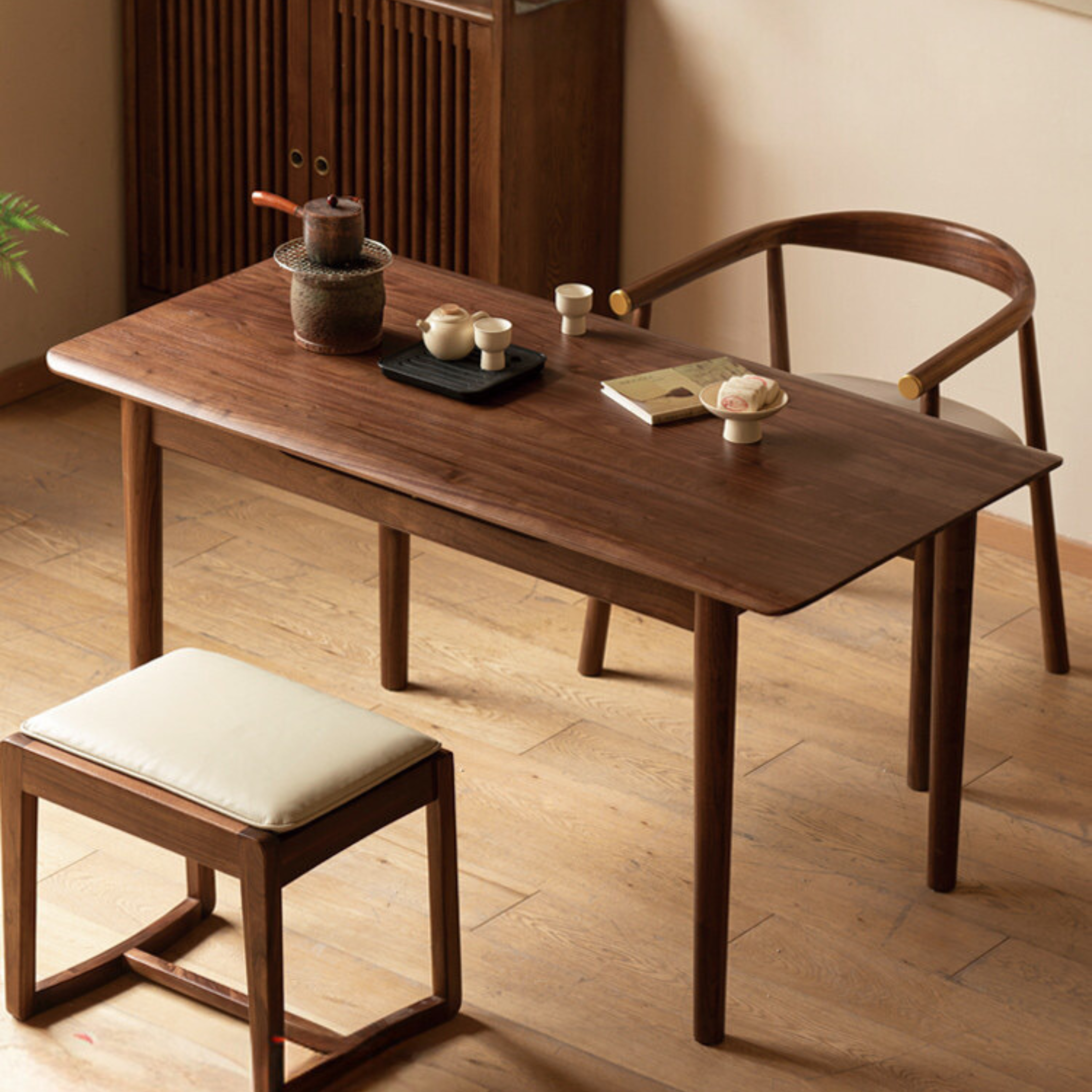 Black Walnut Solid Wood Simple Large Tea Table