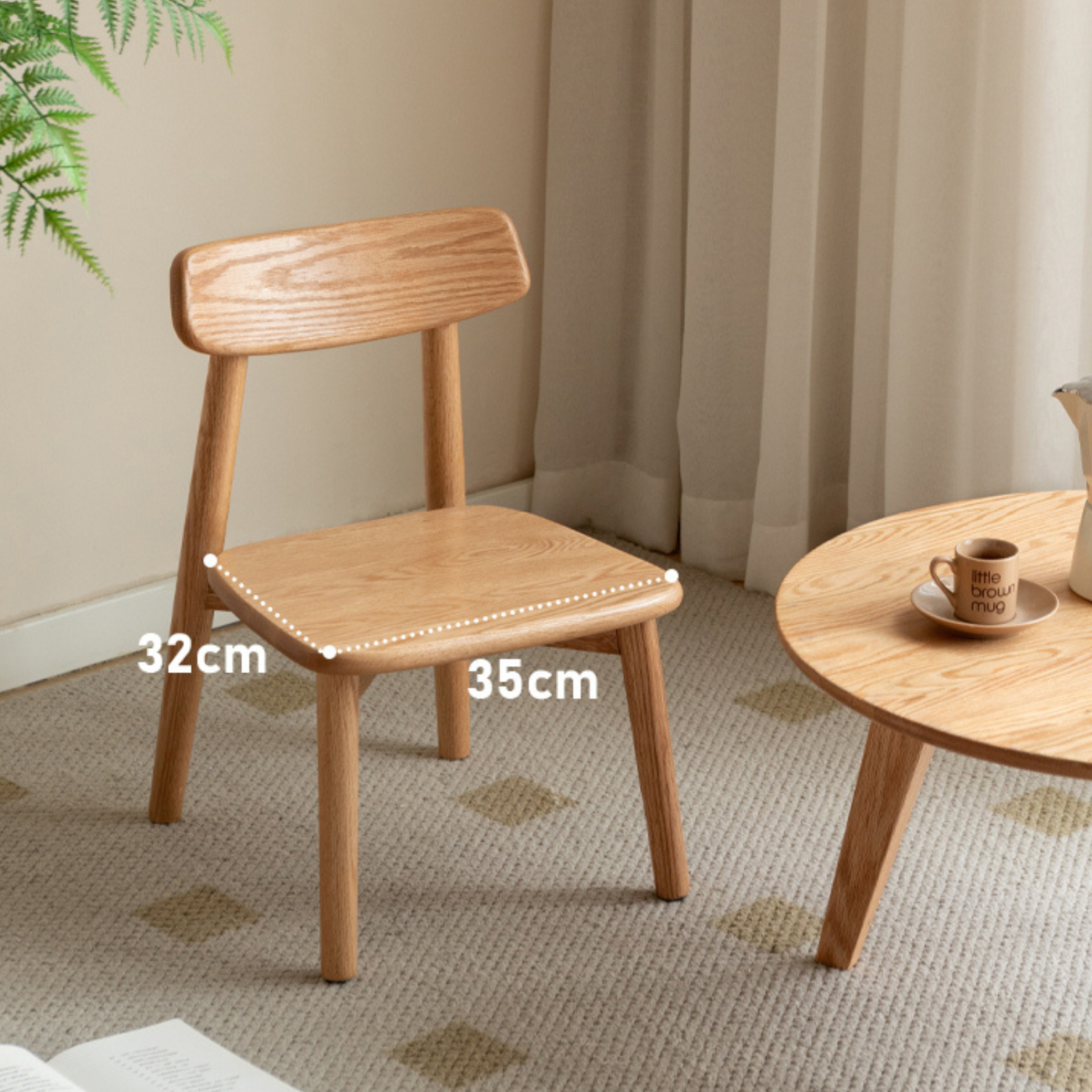 Oak Solid Wood Small Chair Children's Baby Chair