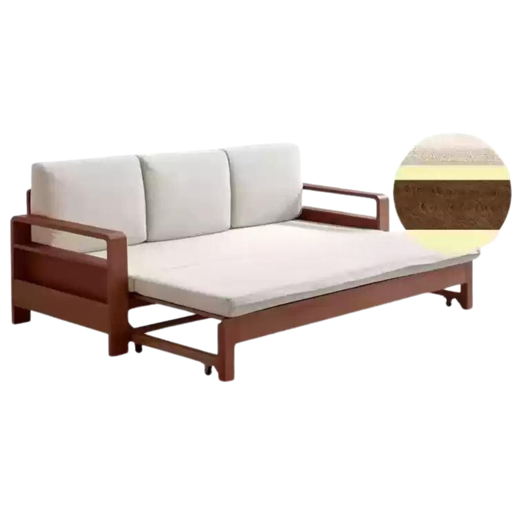 Oak, Beech Folding Multi-functional Storage Sofa Bed