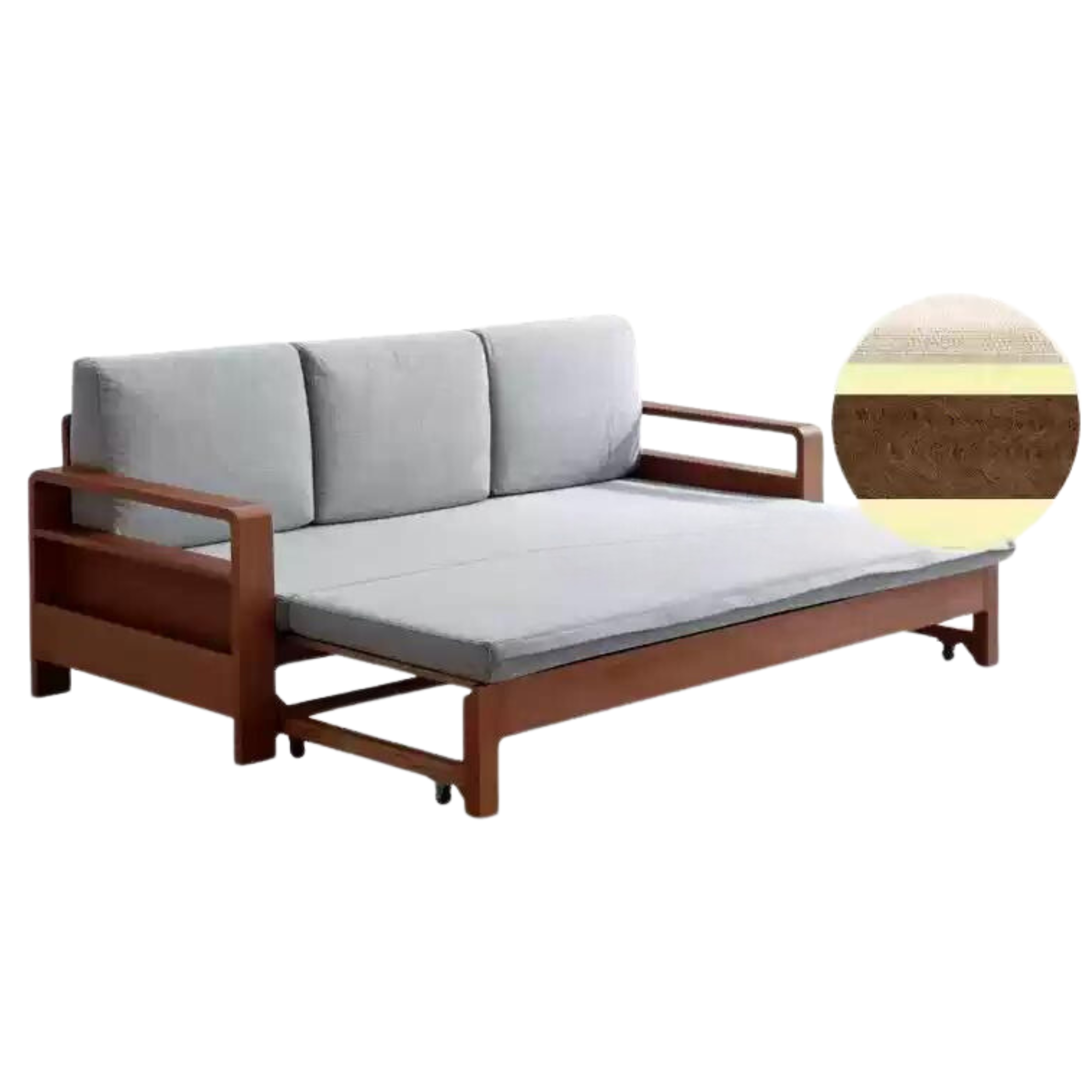 Oak, Beech folding multi-functional storage sofa bed