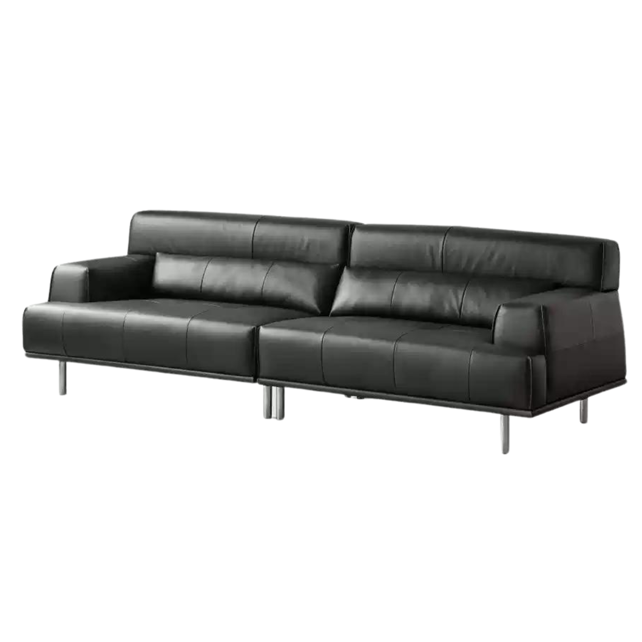 Leather sofa Italian minimalist black :