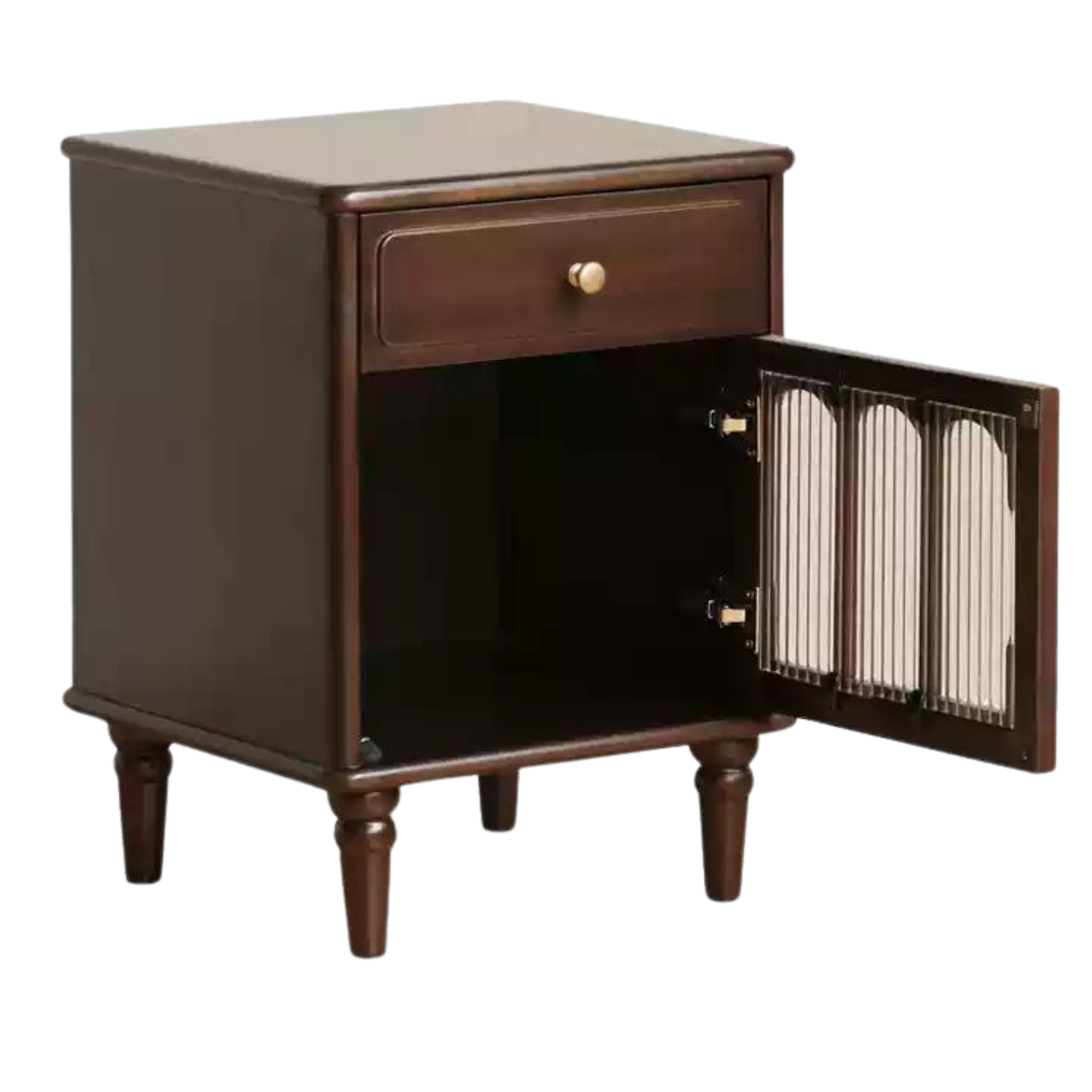 Poplar Solid Wood American Retro Bedside Cabinet,