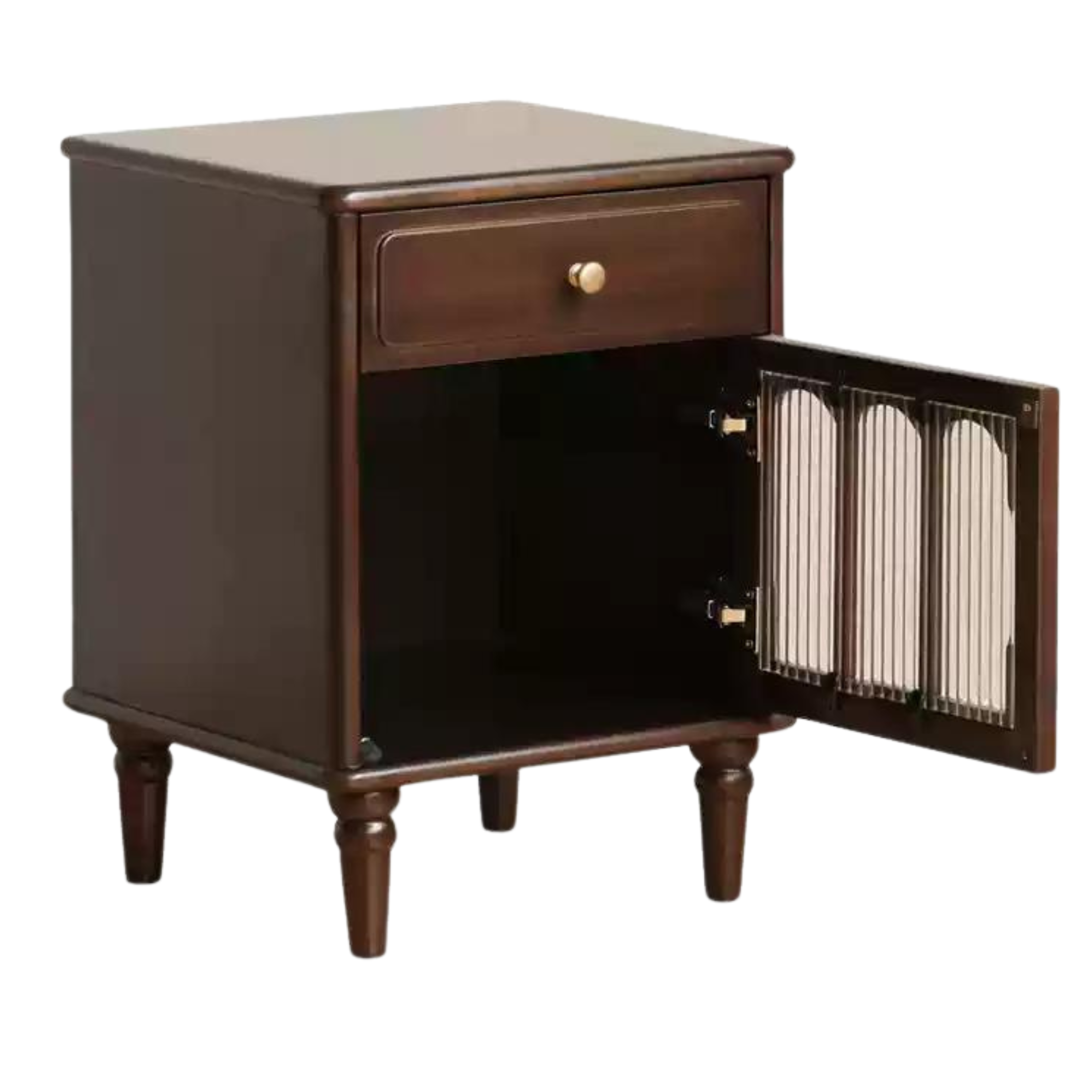Black Walnut, Poplar Solid Wood American Retro Nightstand