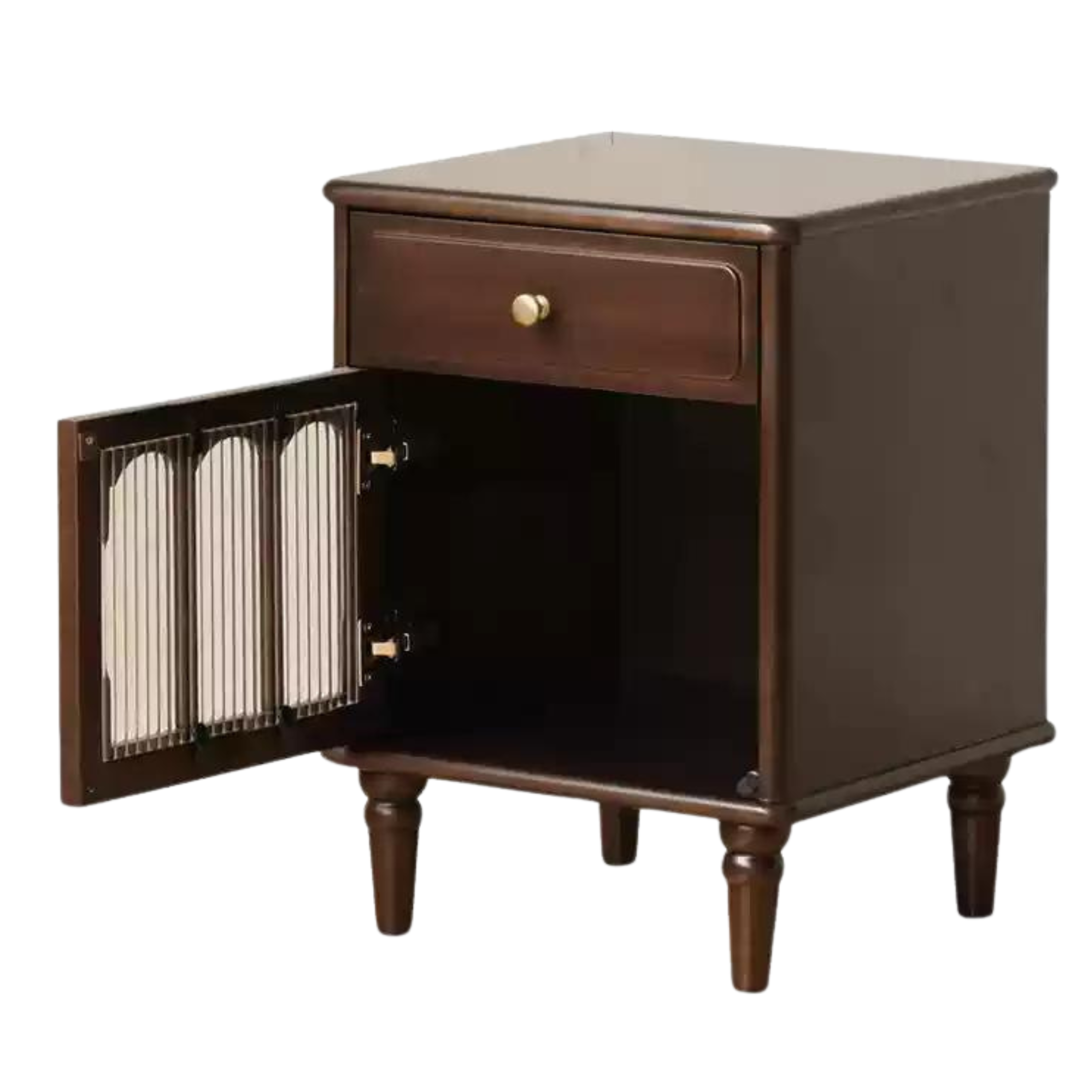 Poplar Solid Wood American Retro Bedside Cabinet,