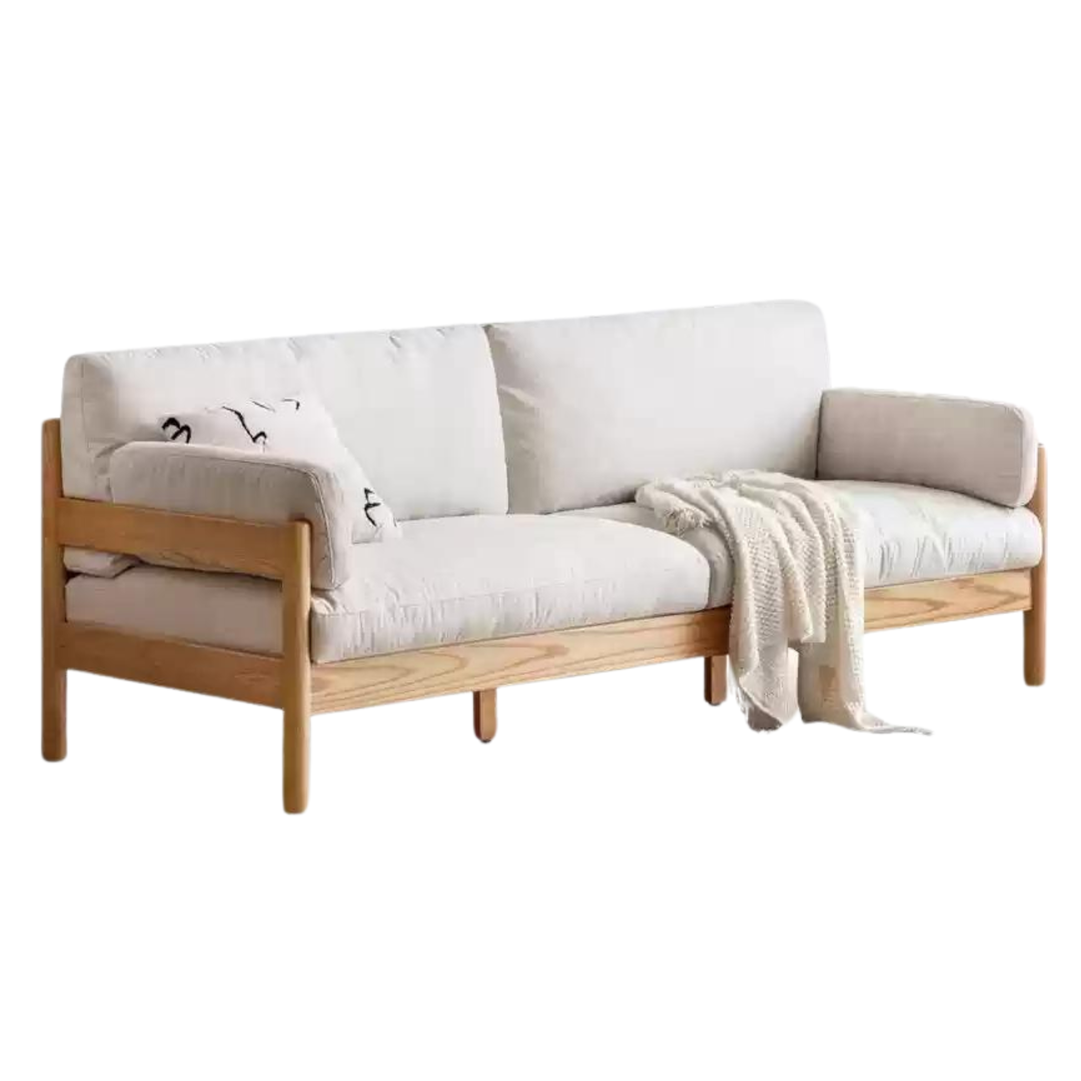 Oak solid wood deep seat Down Sofa