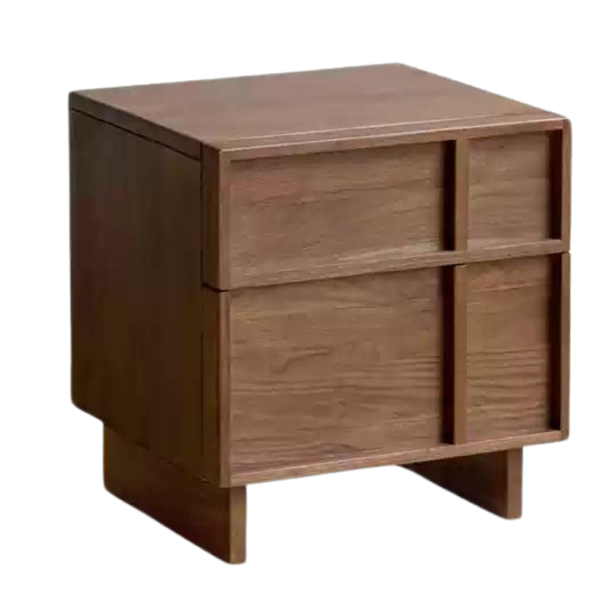 Black Walnut Solid Wood Storage Bedside Nightstand ,