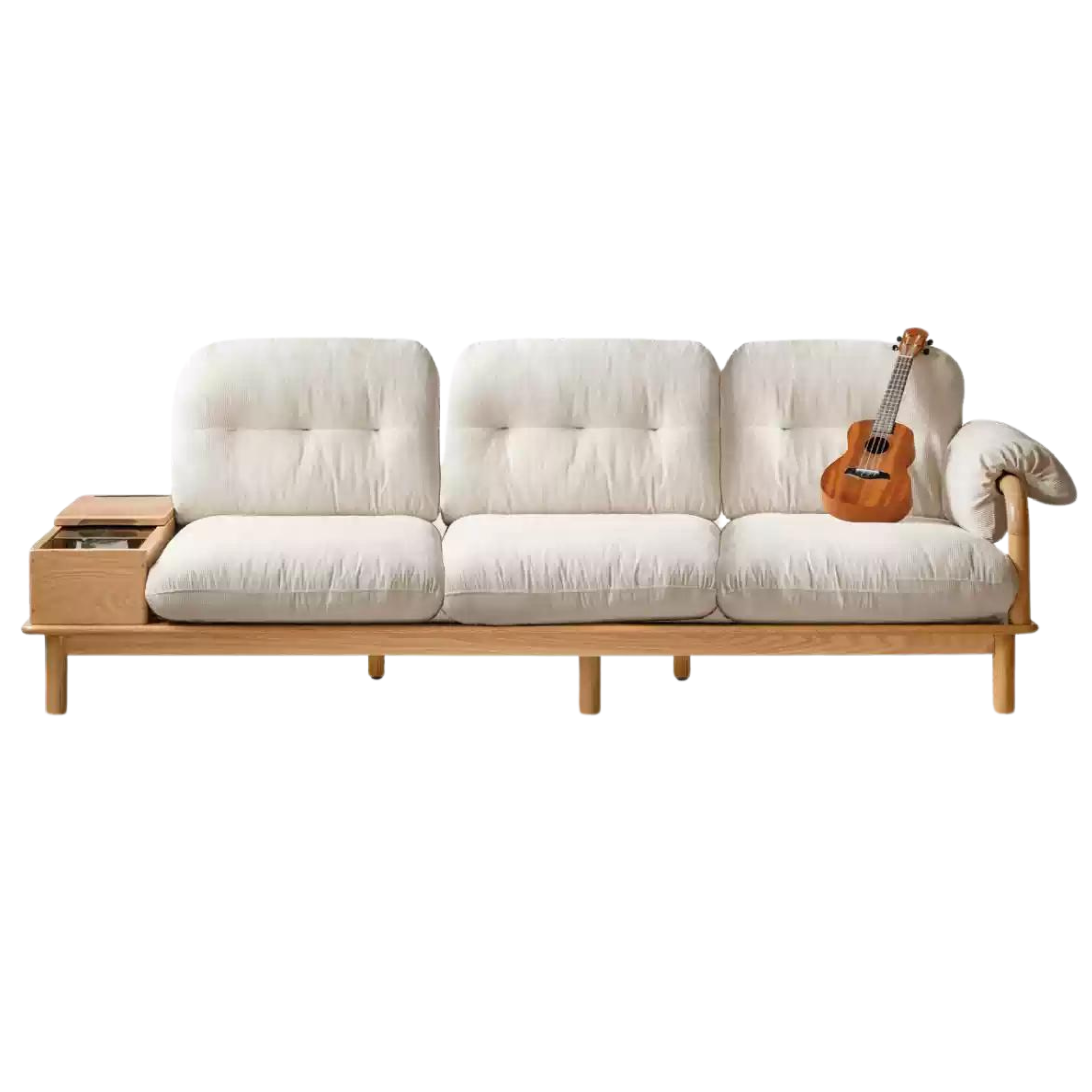 Oak Solid Wood Cloud Storage Sofa<