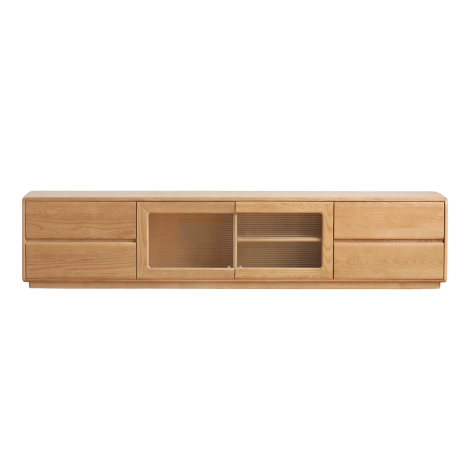 Ash solid wood high floor storage TV cabinet,