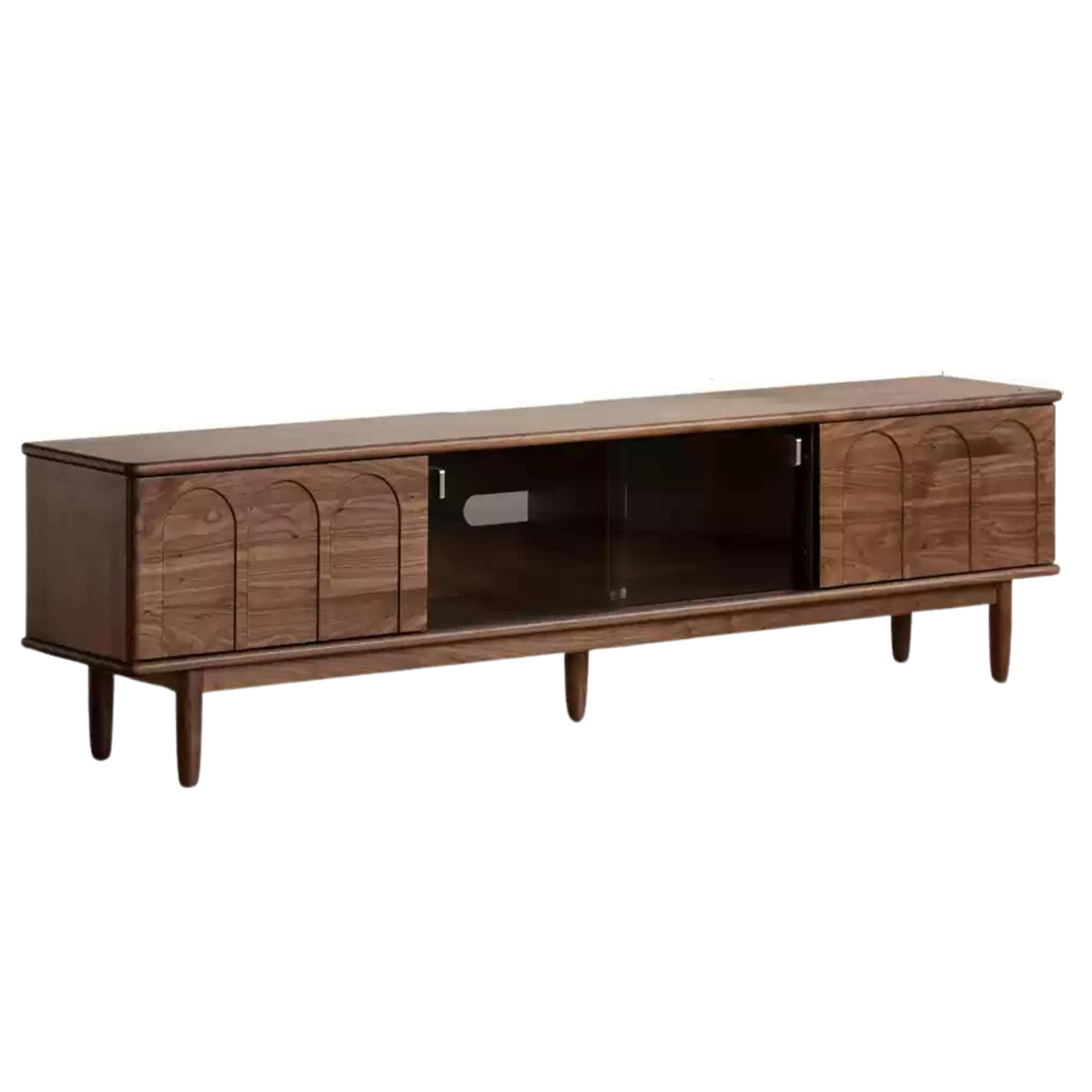 Black walnut solid wood retro large capacity TV cabinet ,