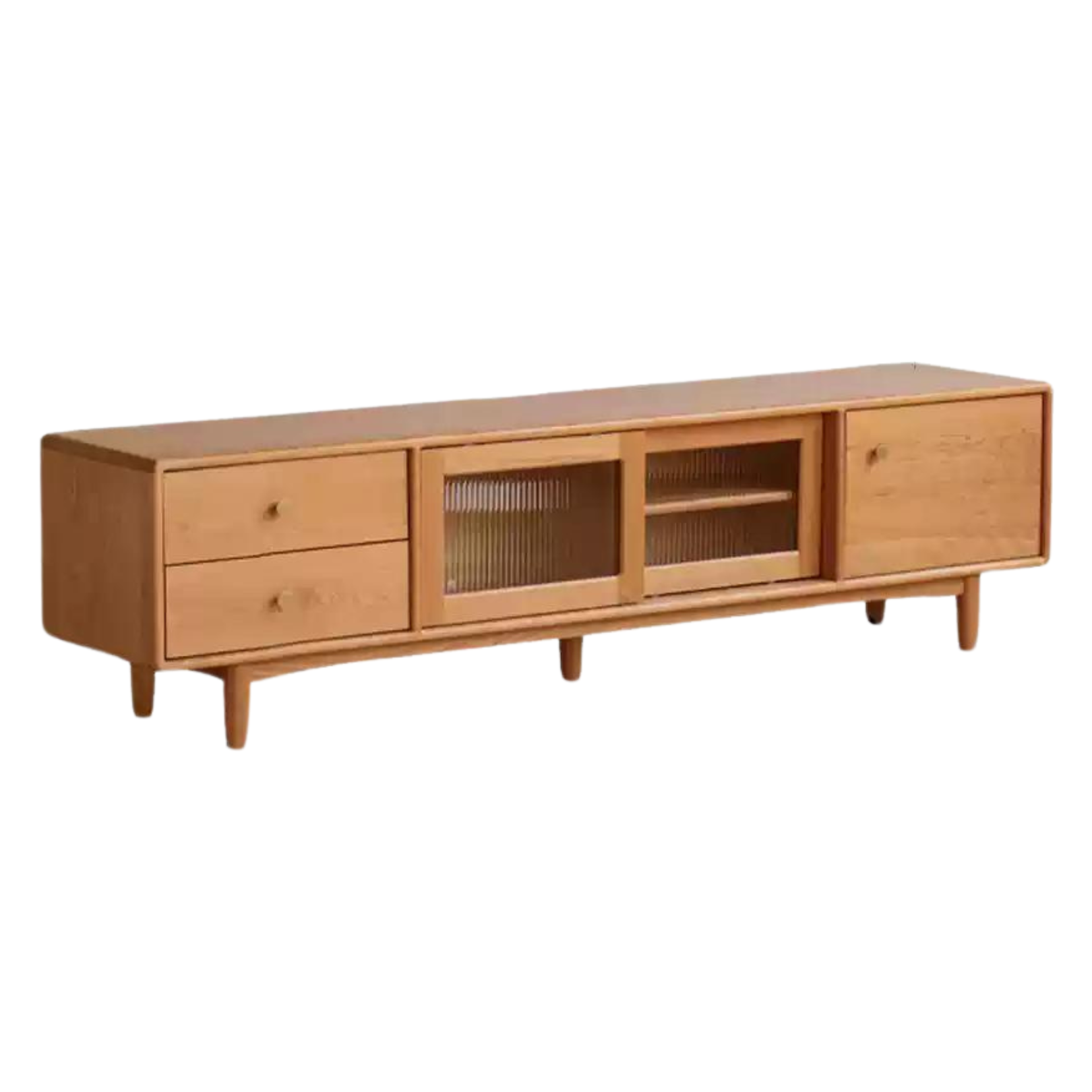 Cherry solid wood modern TV cabinet,