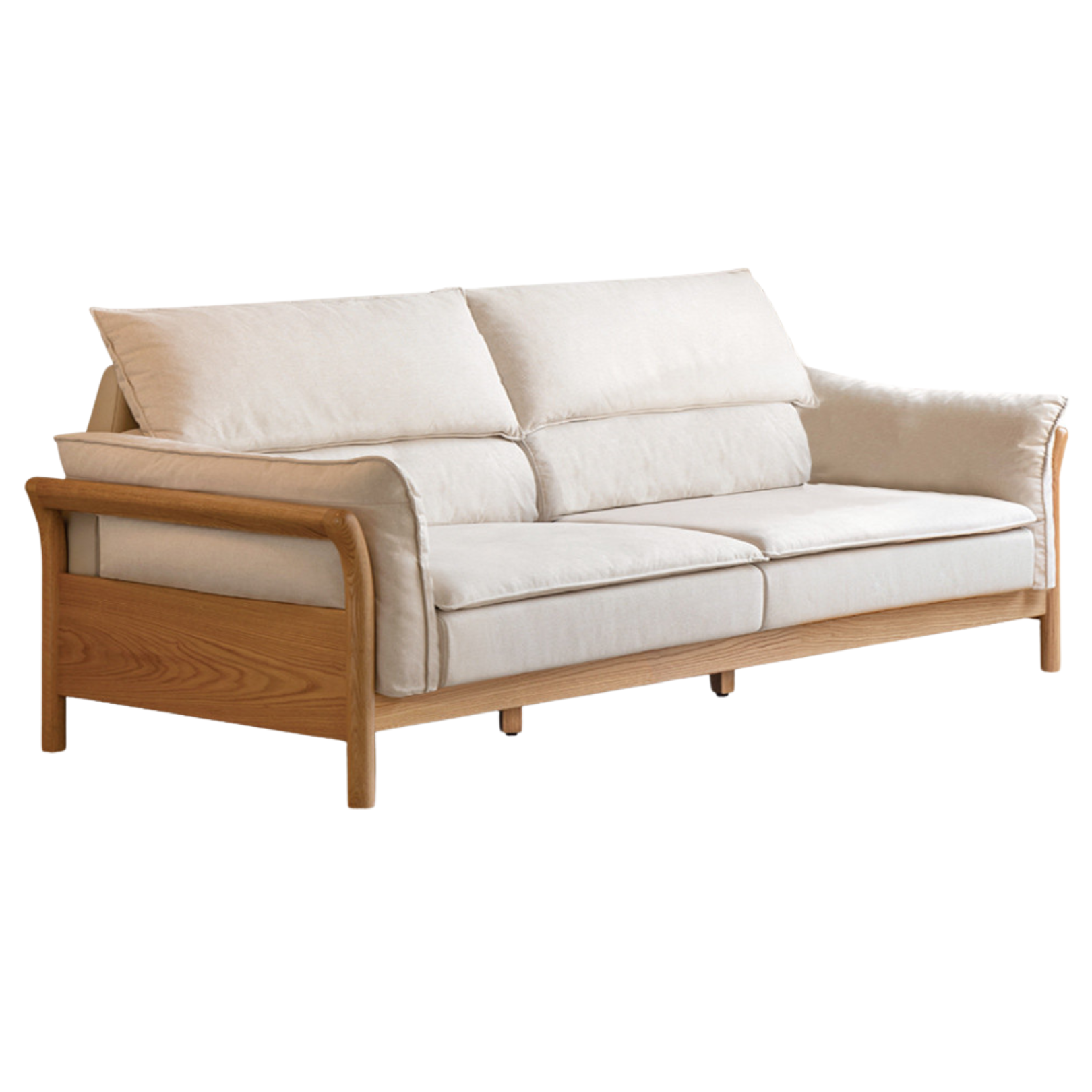 Oak Solid Wood white goose down cotton Sofa