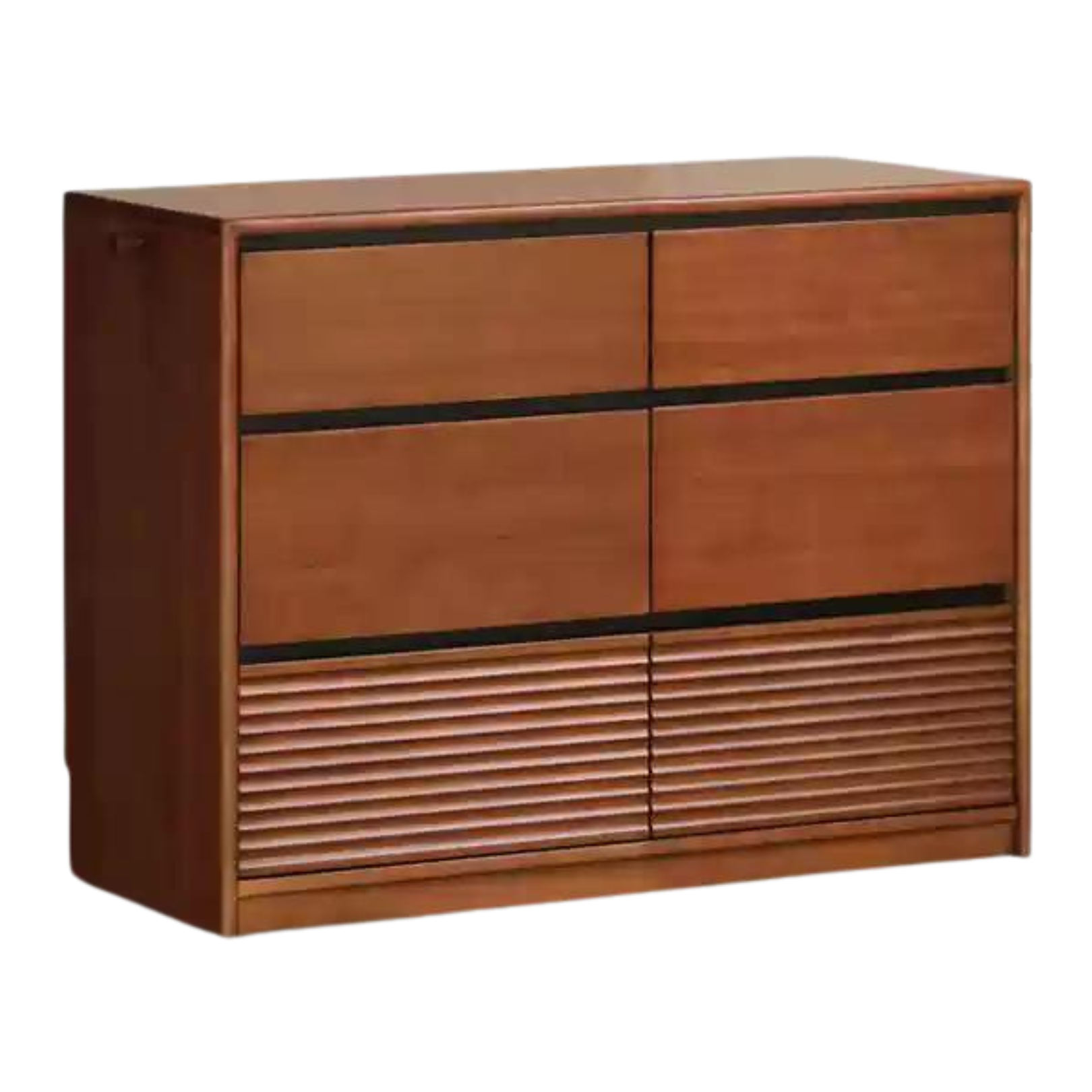 Poplar Solid Wood Retro Style Six-Drawer Cabinet,