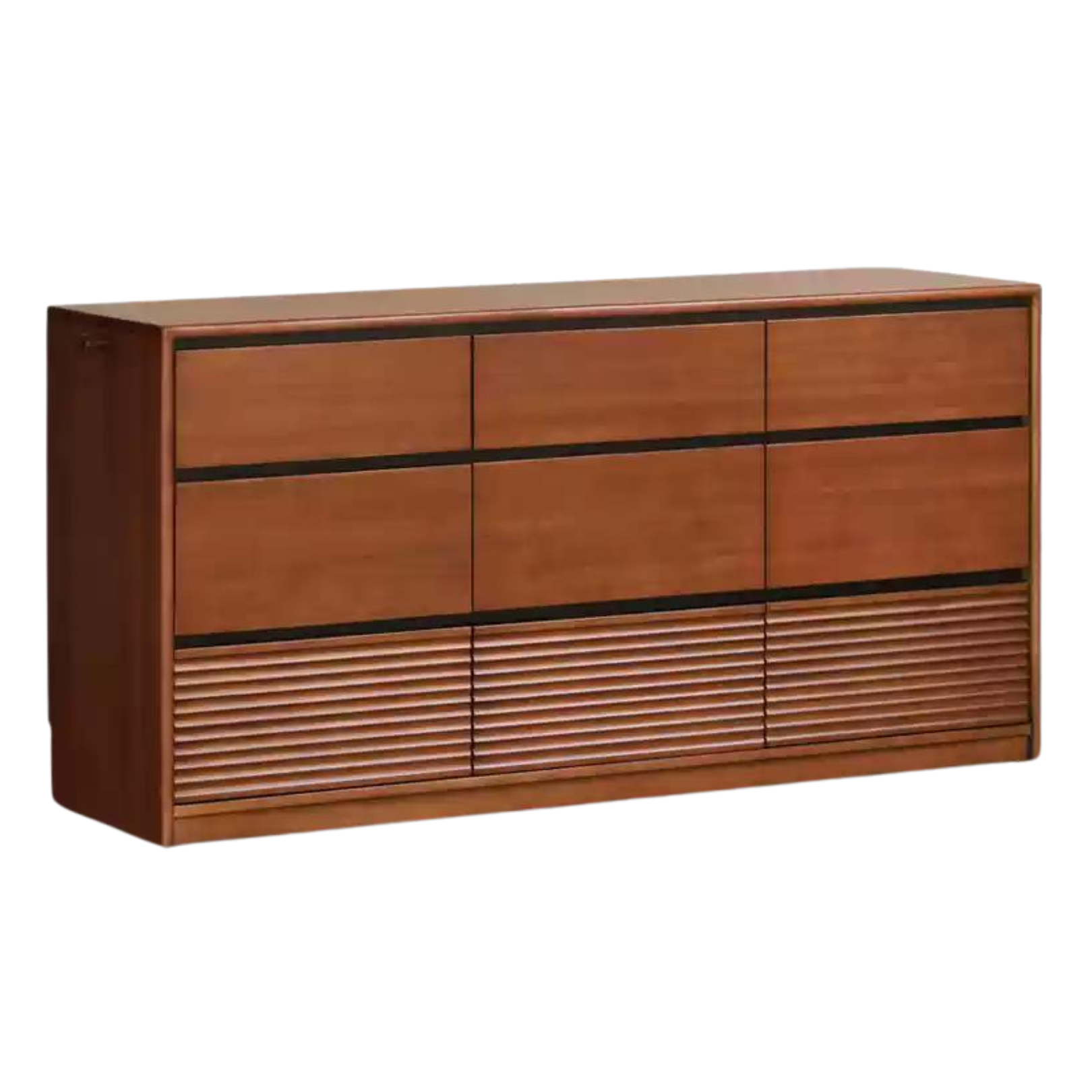 Poplar Solid Wood Retro Style Six-Drawer Cabinet,