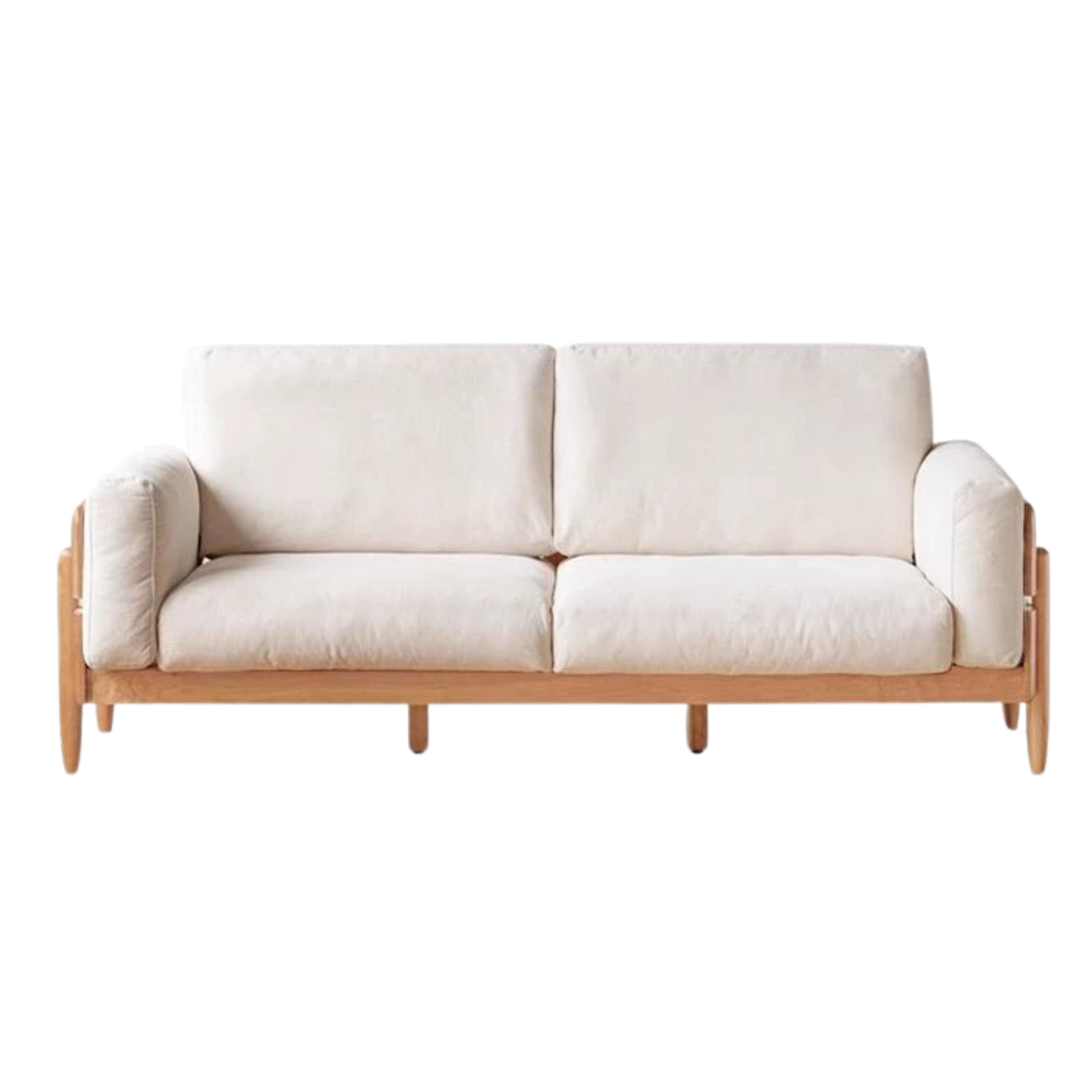 Oak solid wood sofa modern high back