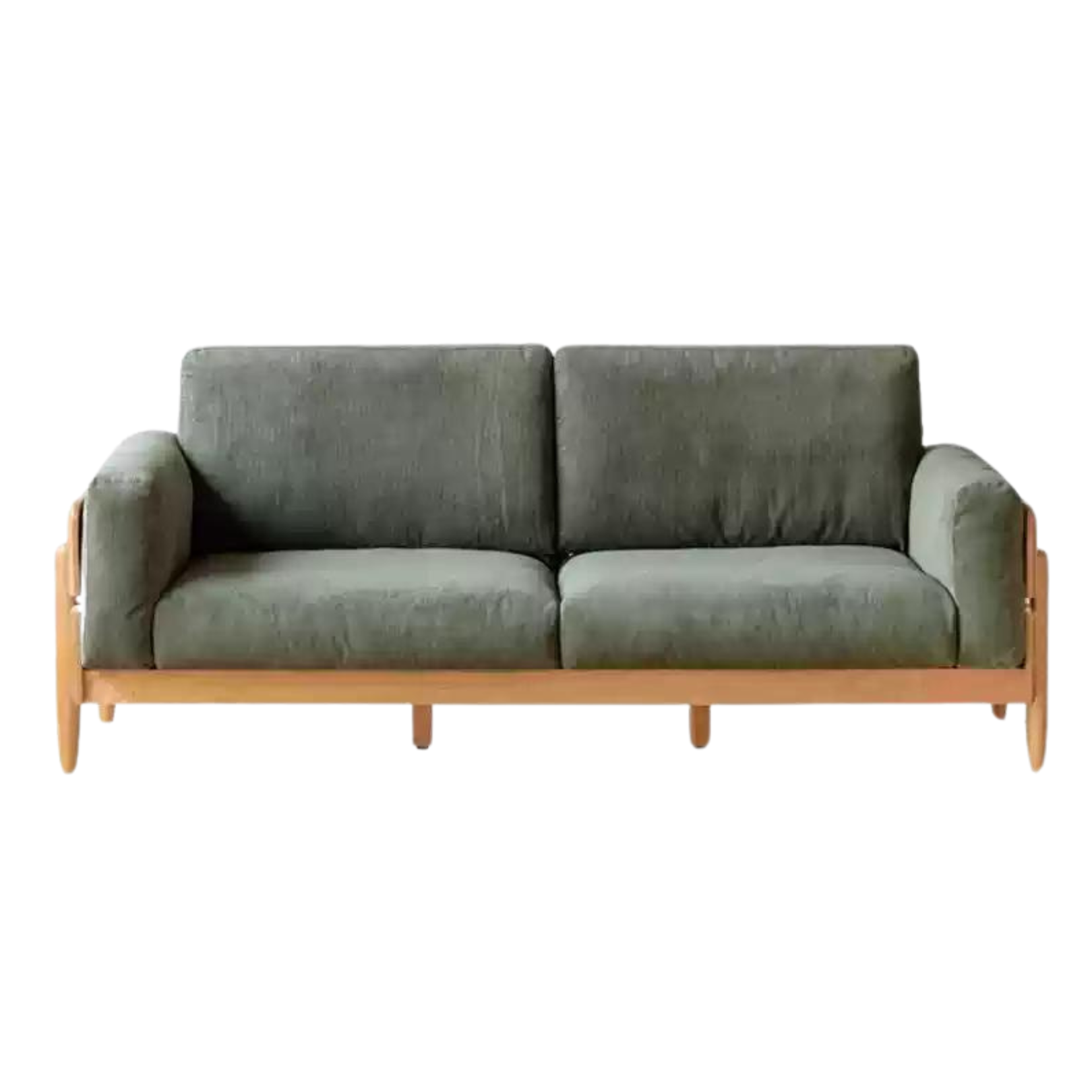 Oak solid wood sofa modern high back