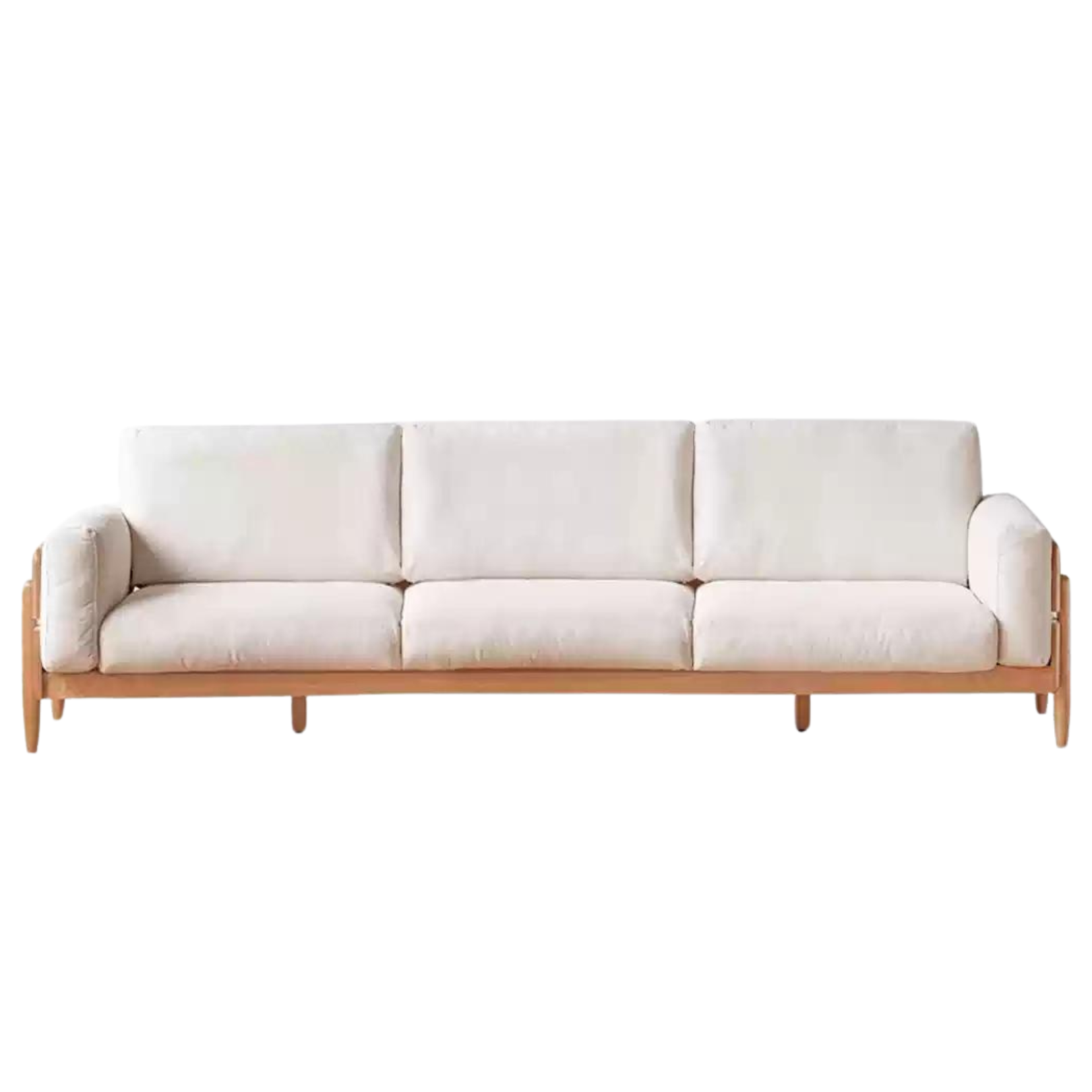 Oak solid wood sofa modern high back