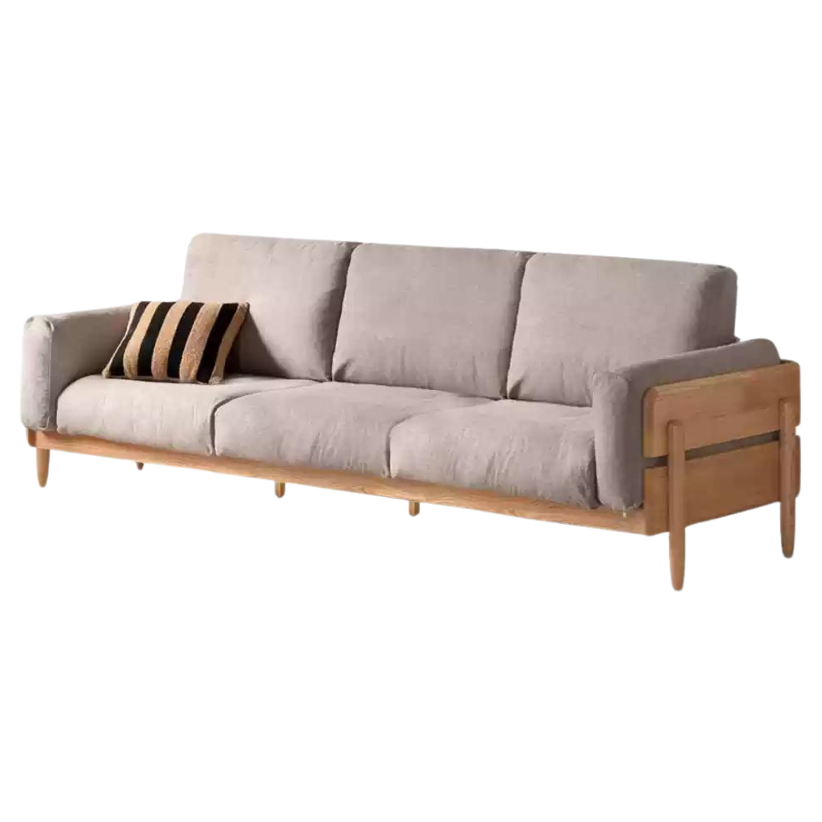 Oak solid wood sofa modern high back