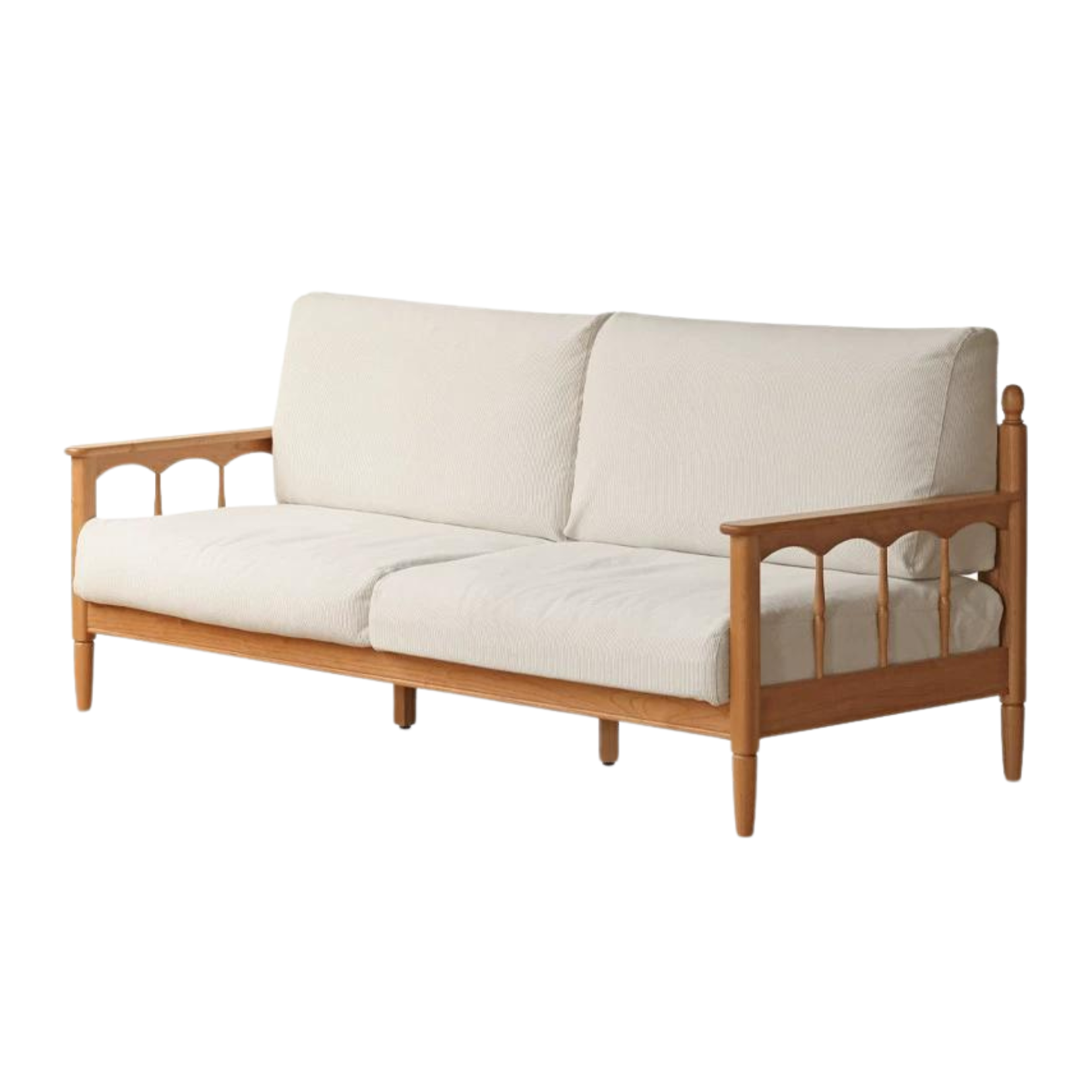 Cherry wood down sofa Retro light French