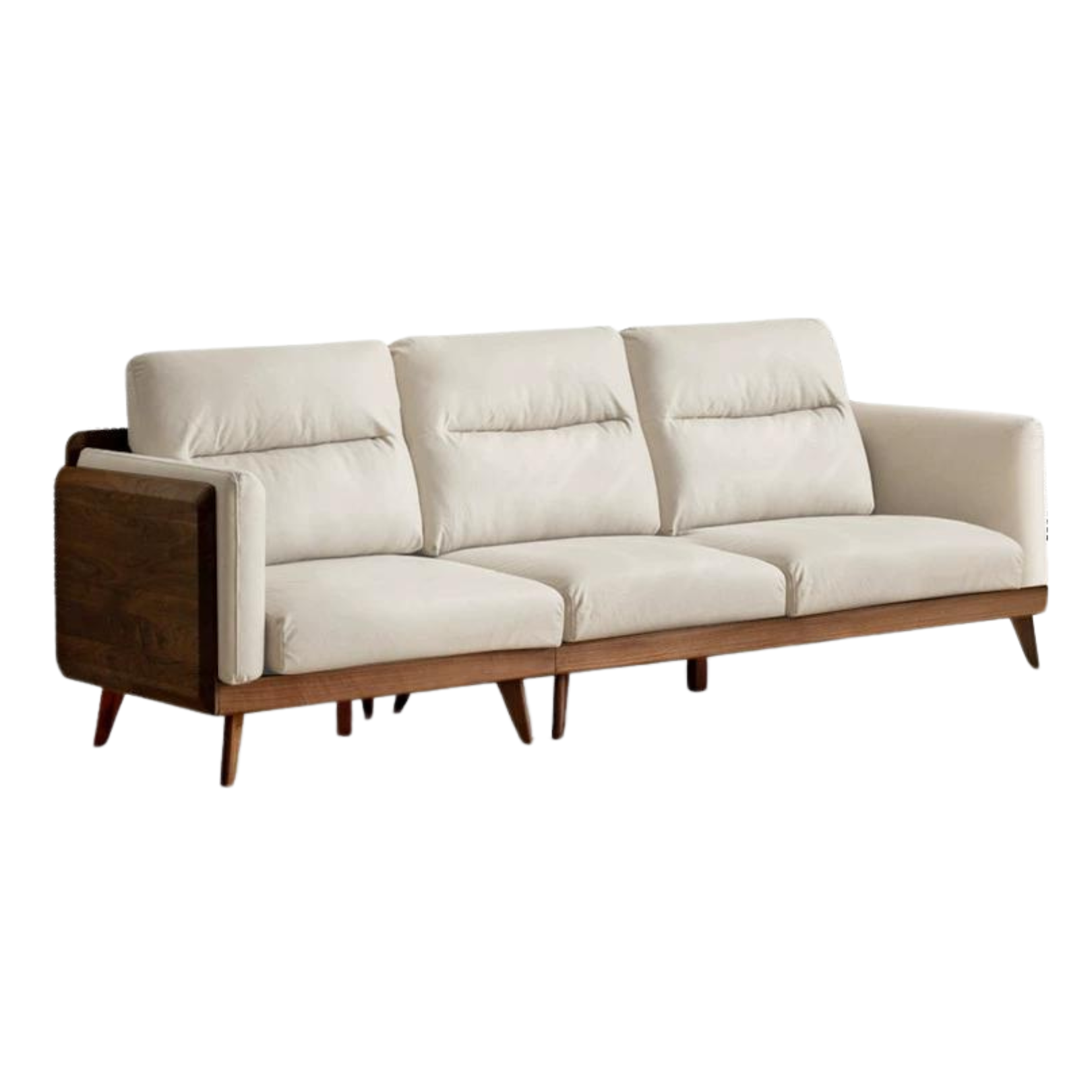 Black Walnut Solid Wood Sofa,Technology Cloth, fabric