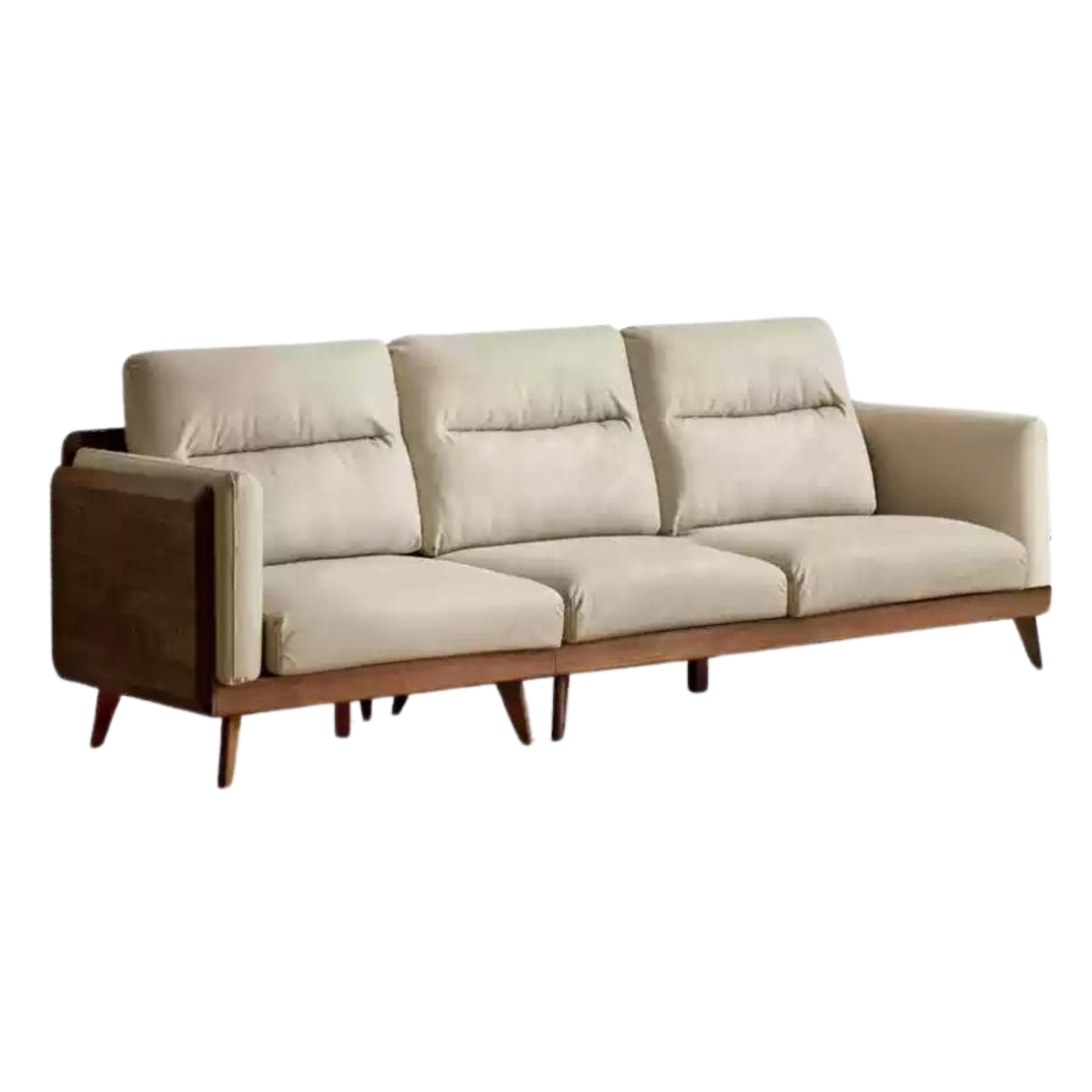 Black Walnut Solid Wood Sofa,Technology Cloth, fabric