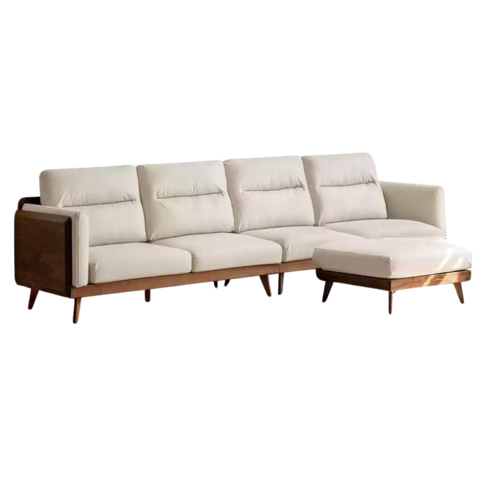 Black Walnut Solid Wood Sofa,Technology Cloth, fabric