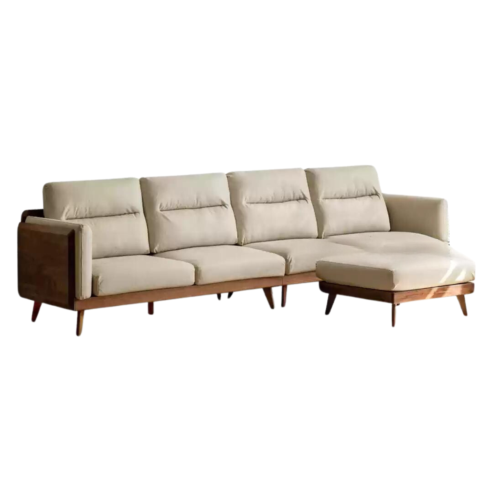 Black Walnut Solid Wood Sofa,Technology Cloth, fabric