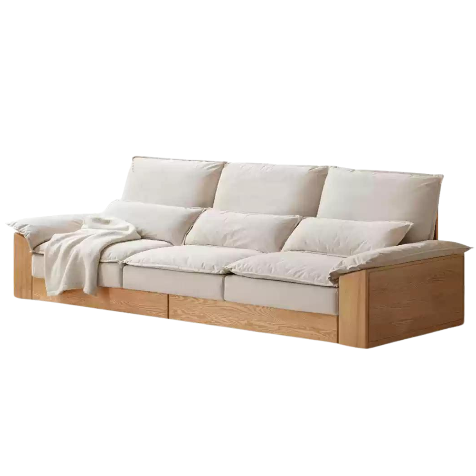 Oak Solid Wood Floor to Floor Tall Sofa<