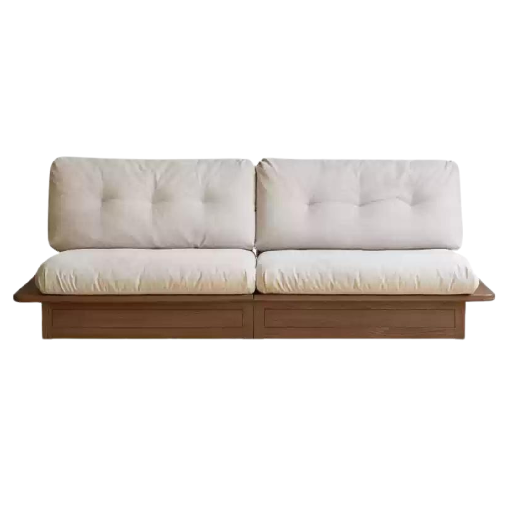 Oak Solid Wood Fabric Storage Sofa