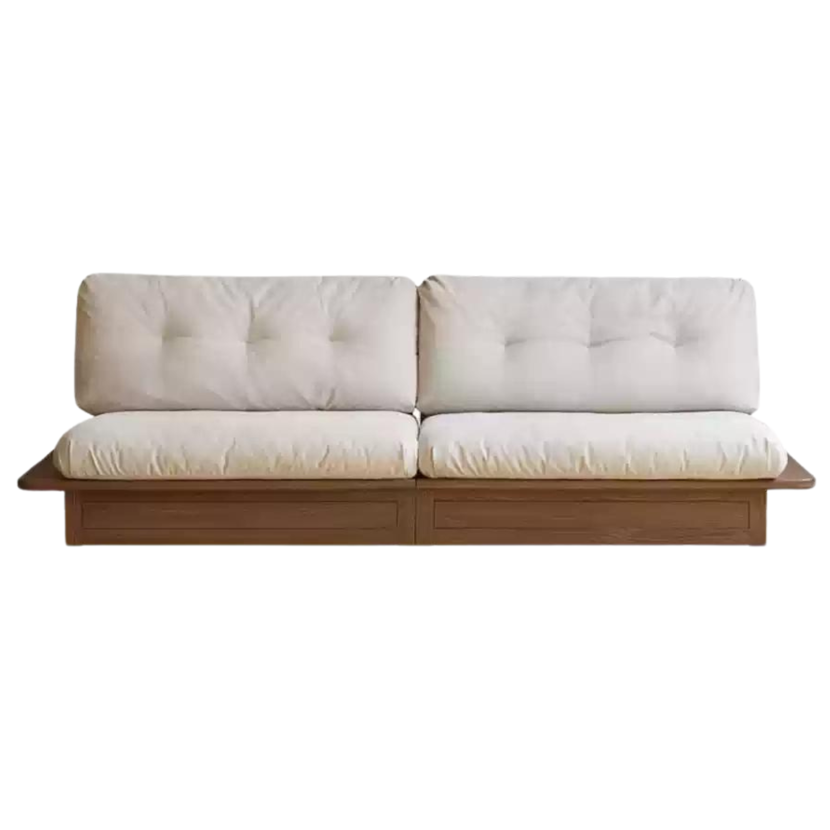 Oak Solid Wood Fabric Storage Sofa