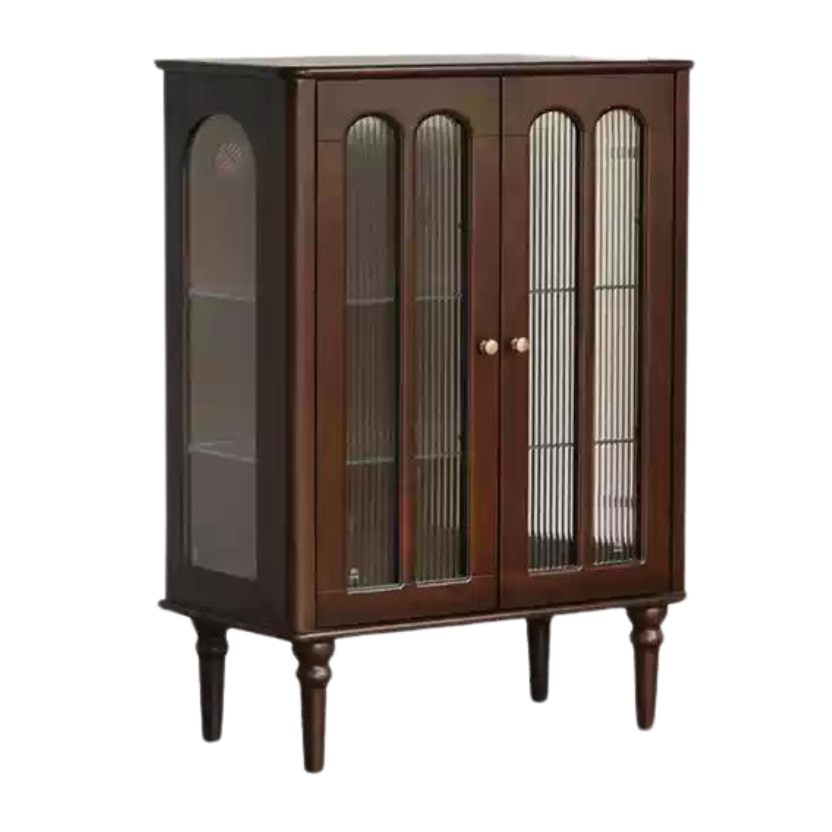 Poplar Solid Wood American Retro Side Cabinet: