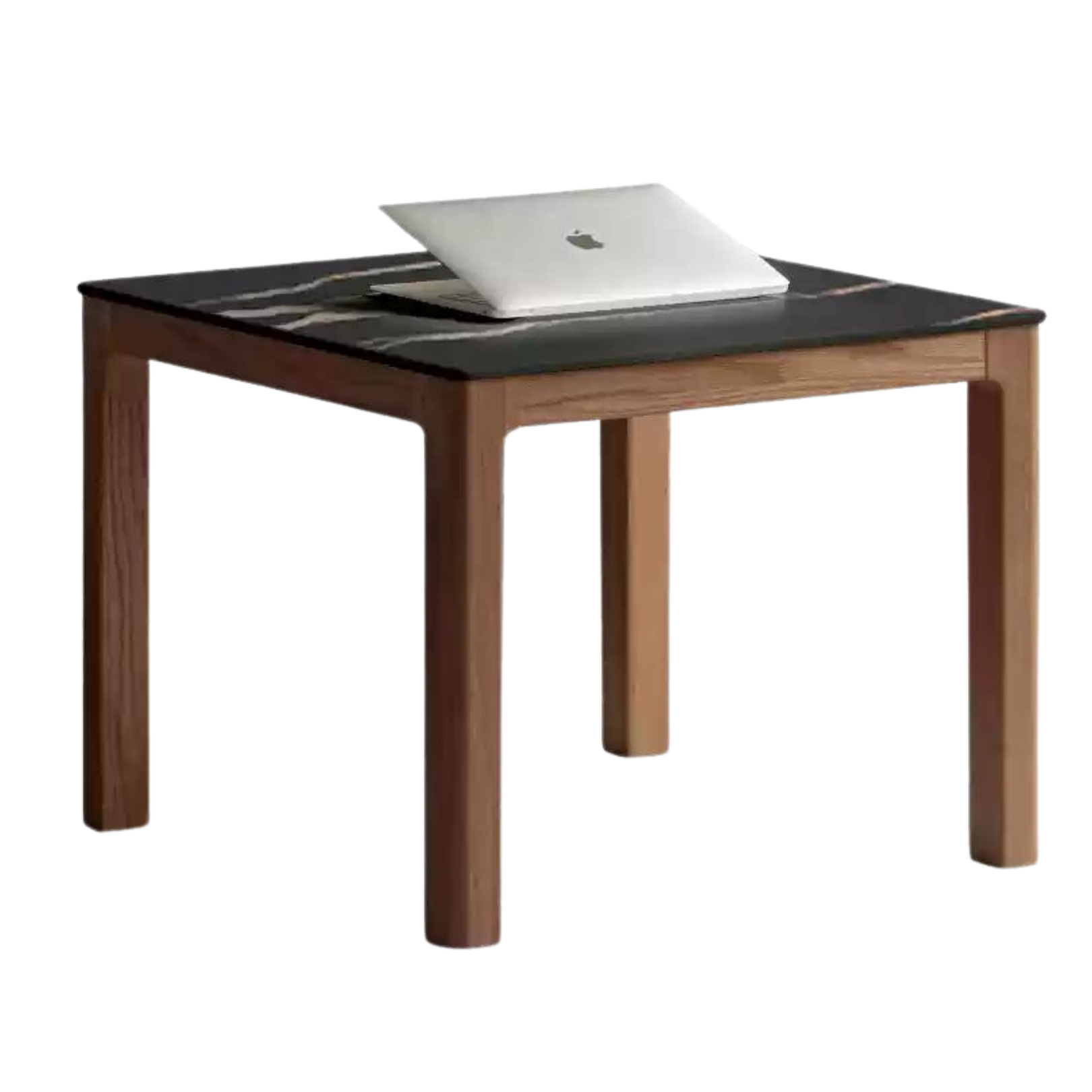 Oak, Black walnut Solid Wood Movable Rock Plate Tea Table