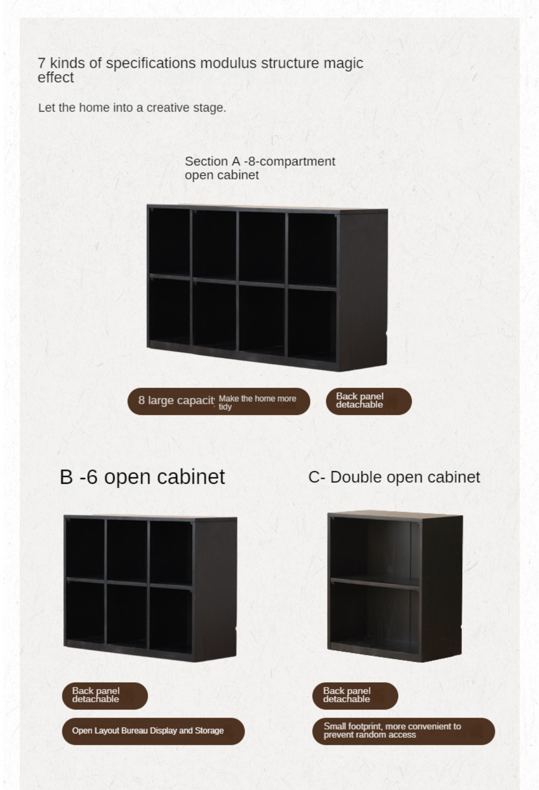 Oak solid wood bookcase modern floor combination cabinet,