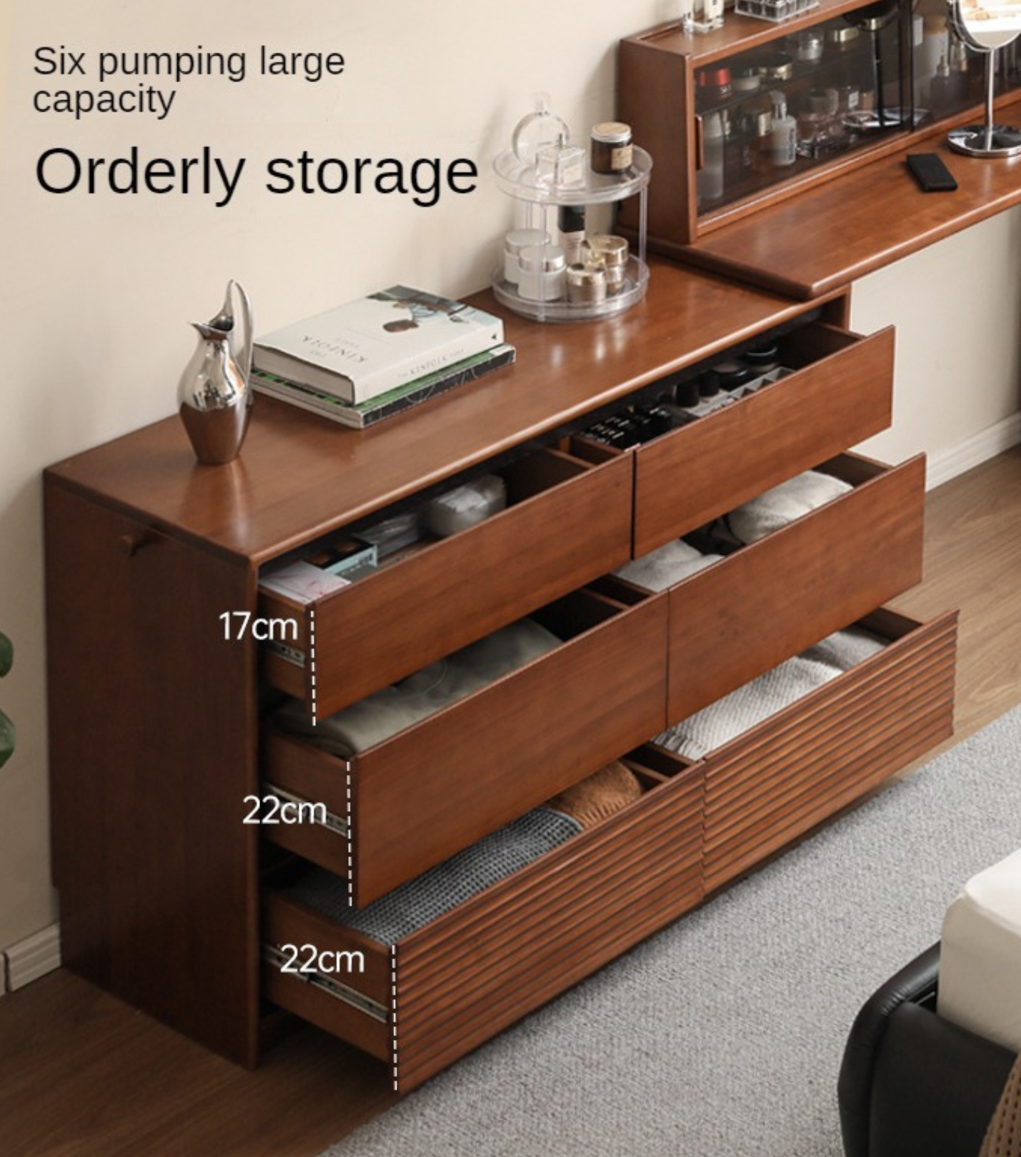 Tulipwood Solid Wood Vanity Table Cabinet Perforated Board
