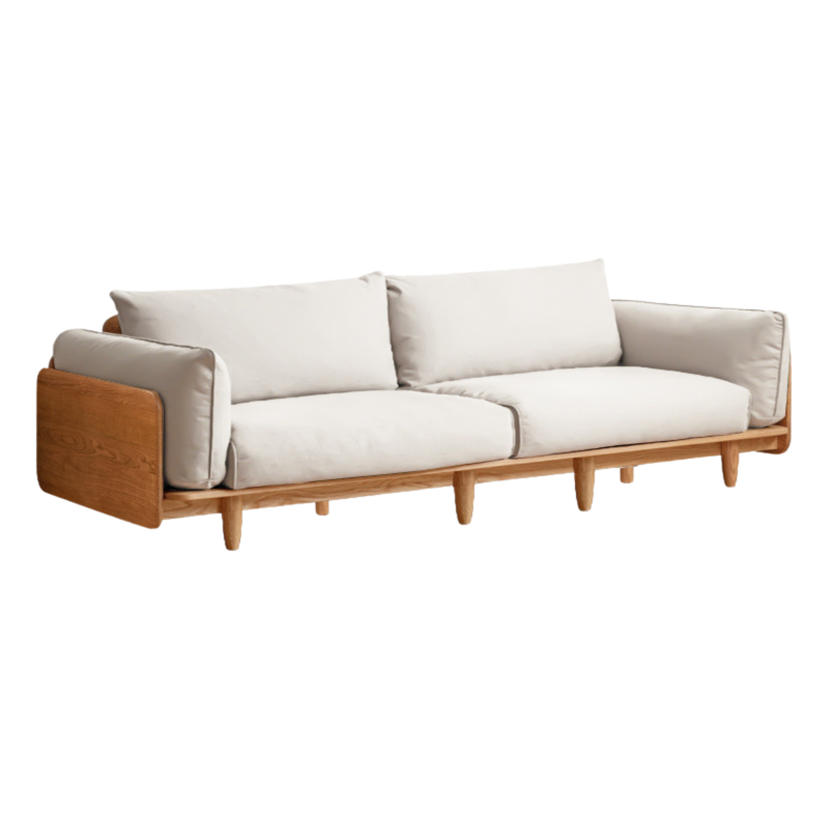 Cherry wood Sofa genuine Leather, Fabric