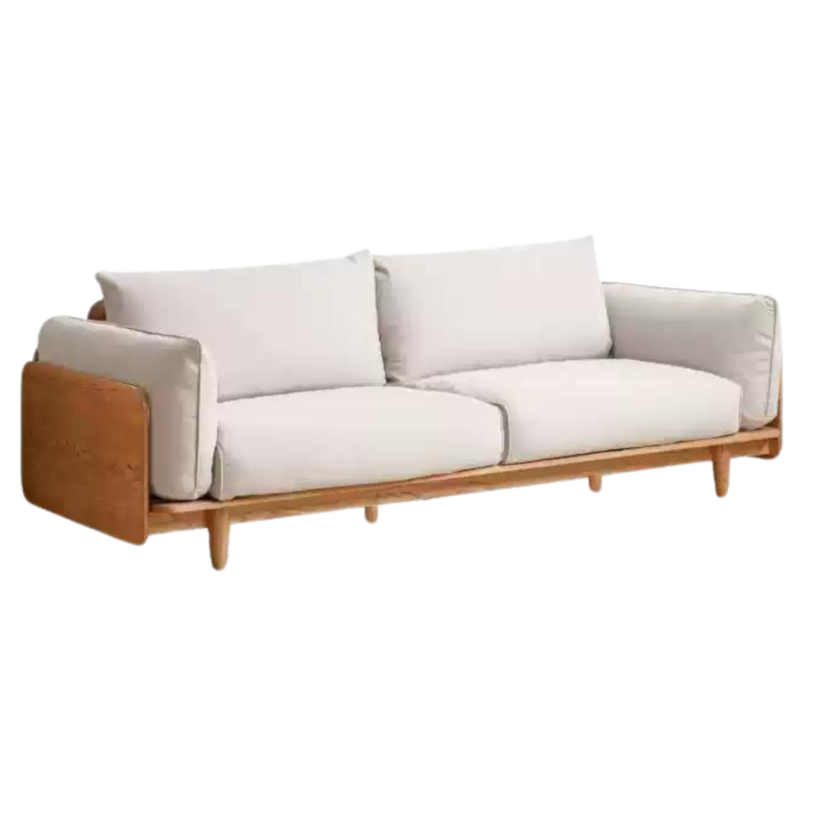 Cherry wood Sofa genuine Leather, Fabric