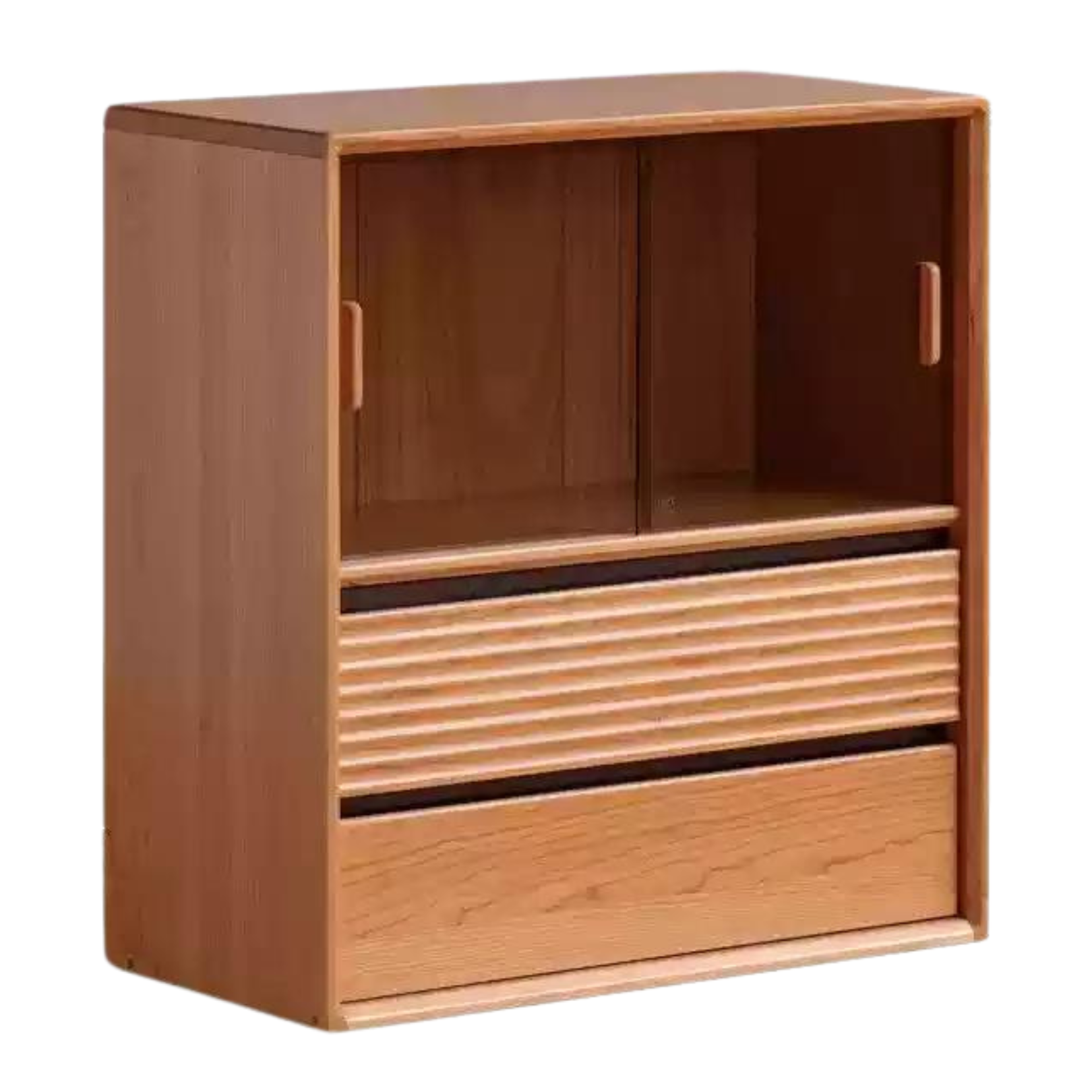 Cherry solid wood module combination bookcase<