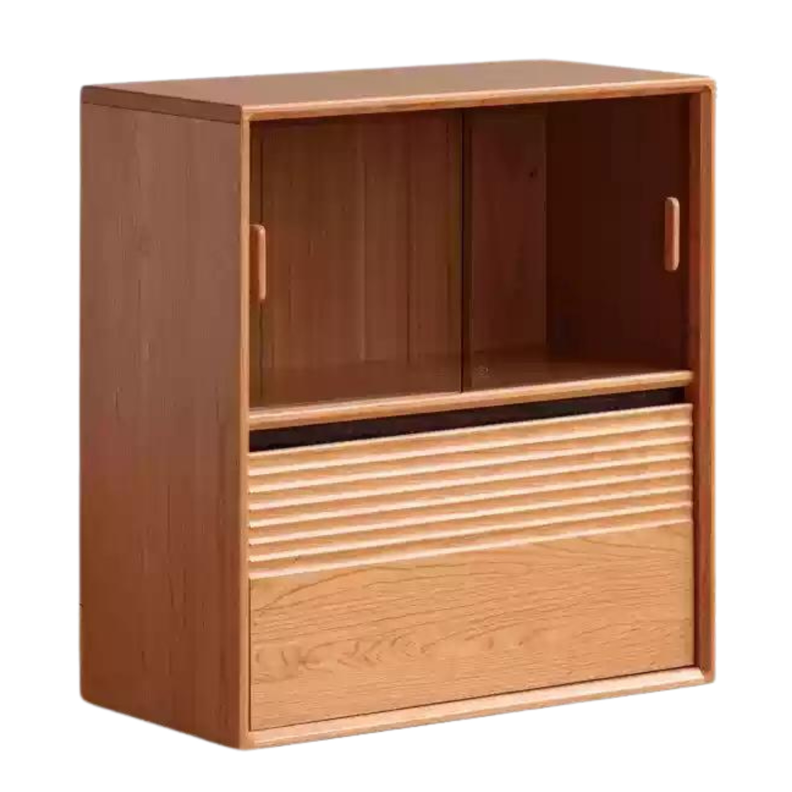 Cherry solid wood module combination bookcase,