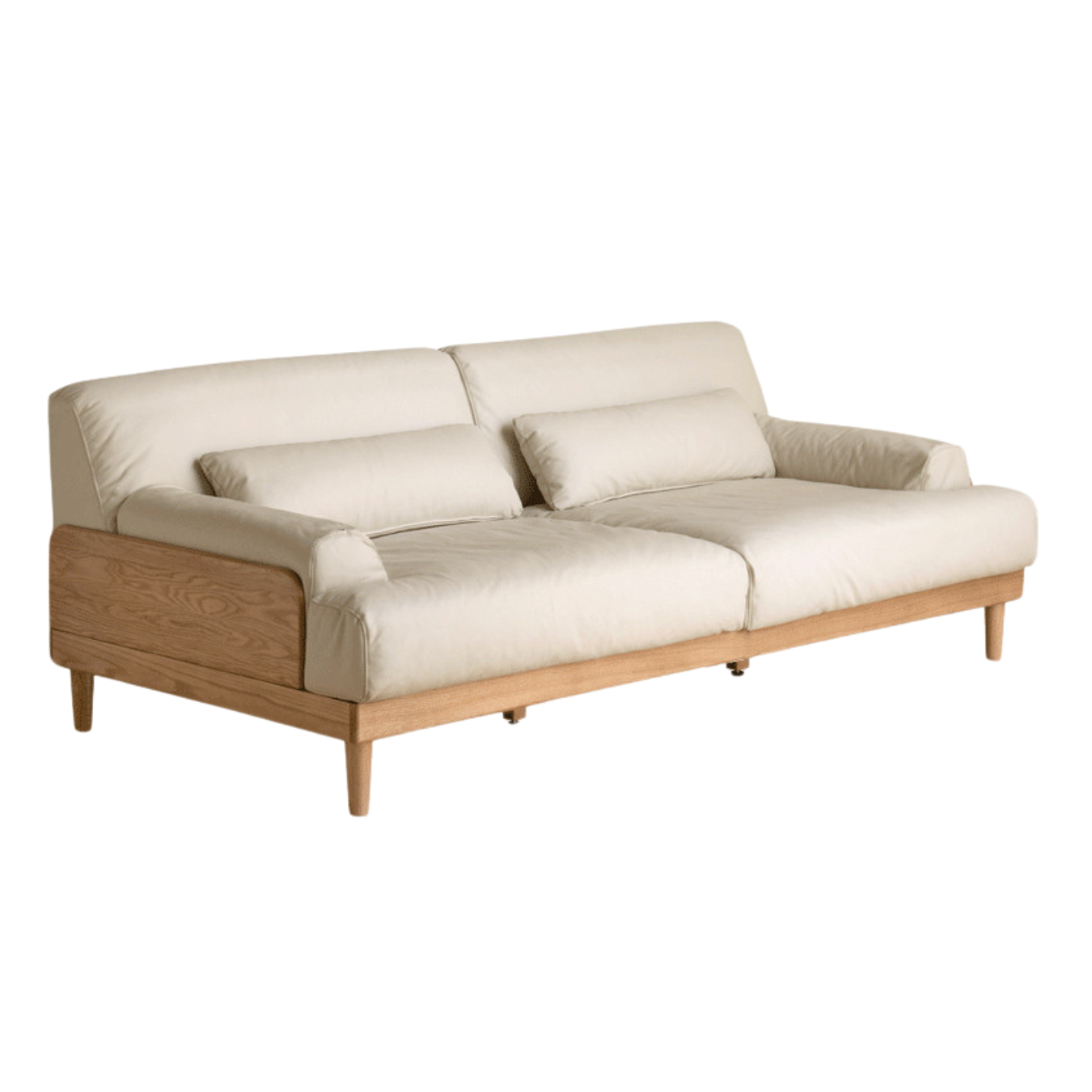 Oak solid wood down sofa