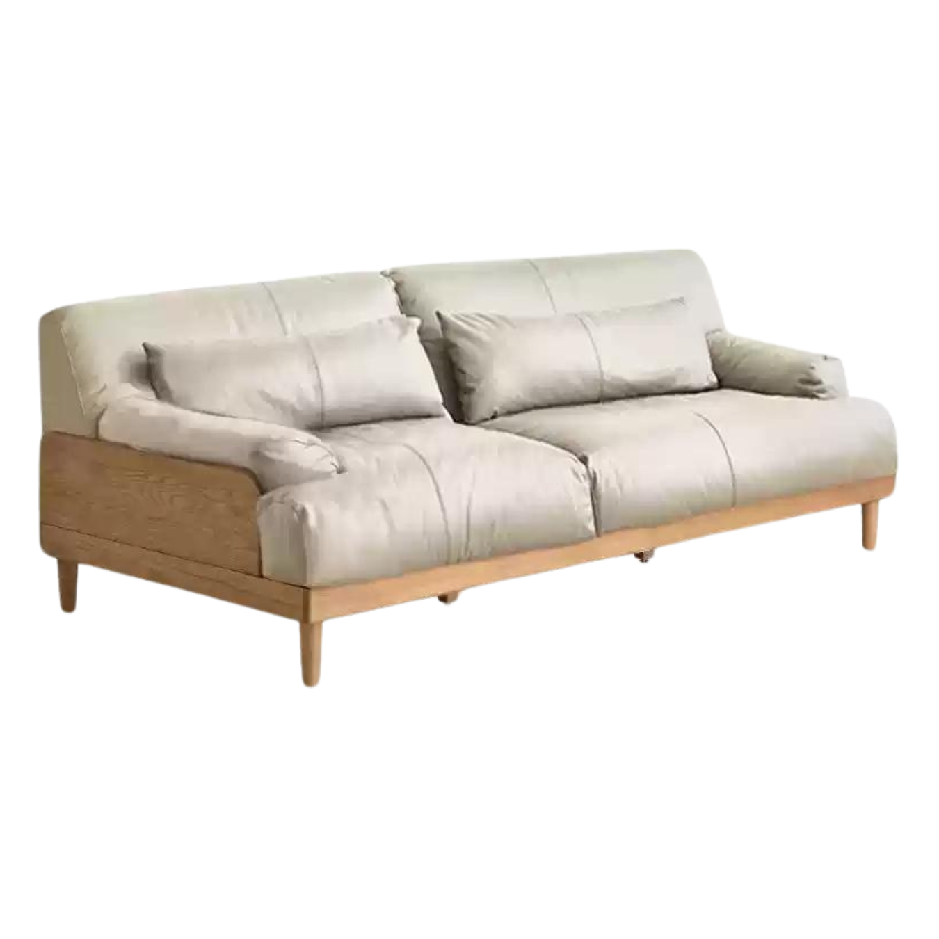 Oak solid wood down sofa<