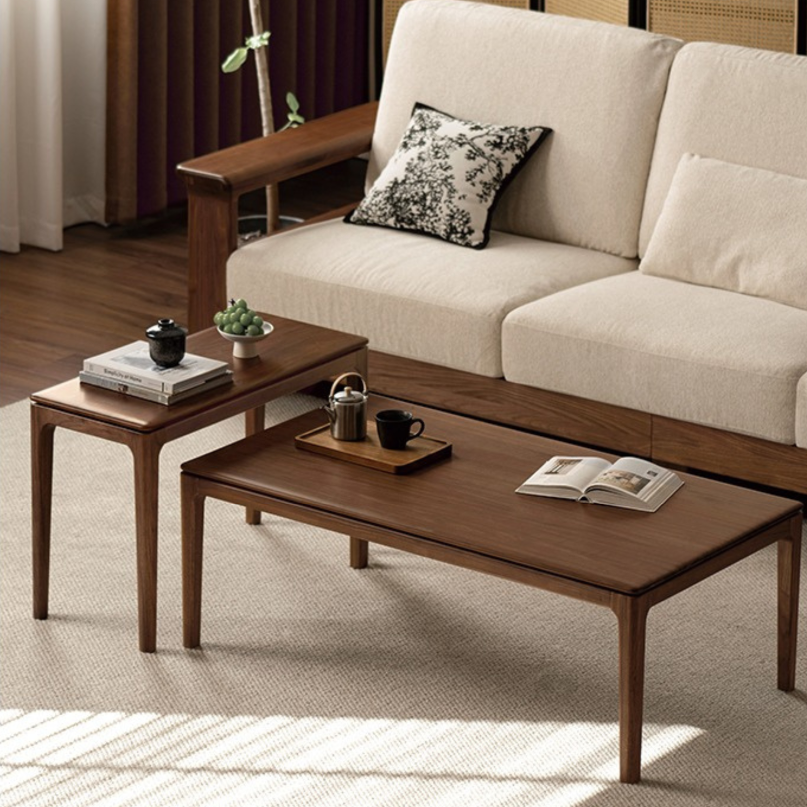 Black walnut, Ash, Oak solid wood combination coffee table