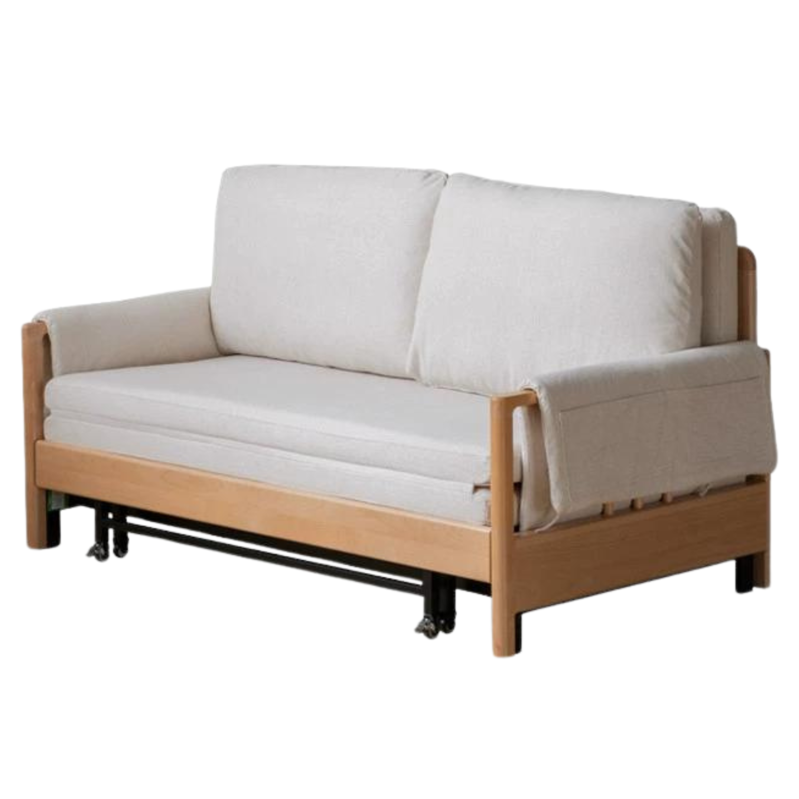 Beech solid wood sofa bed modern