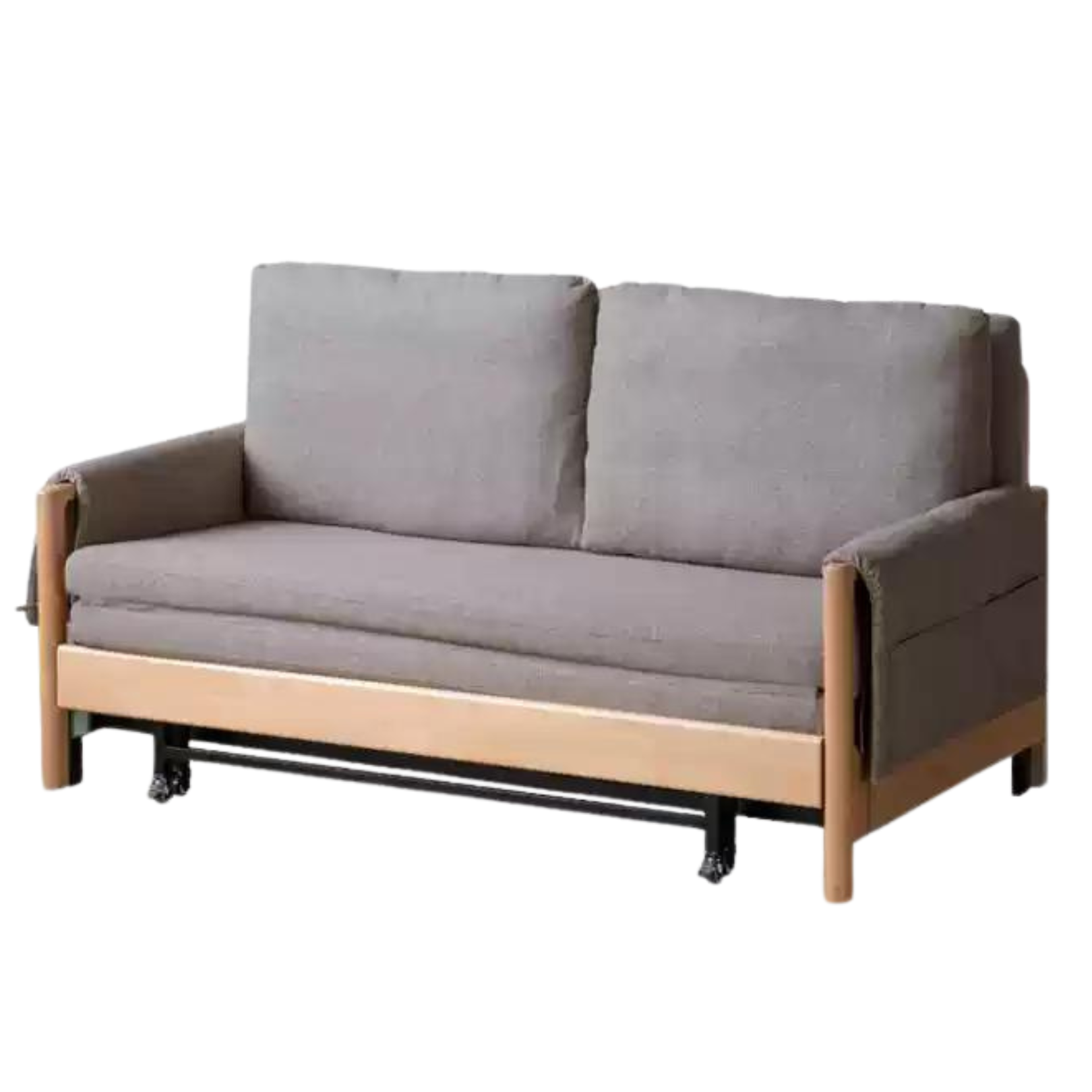 Beech solid wood sofa bed modern