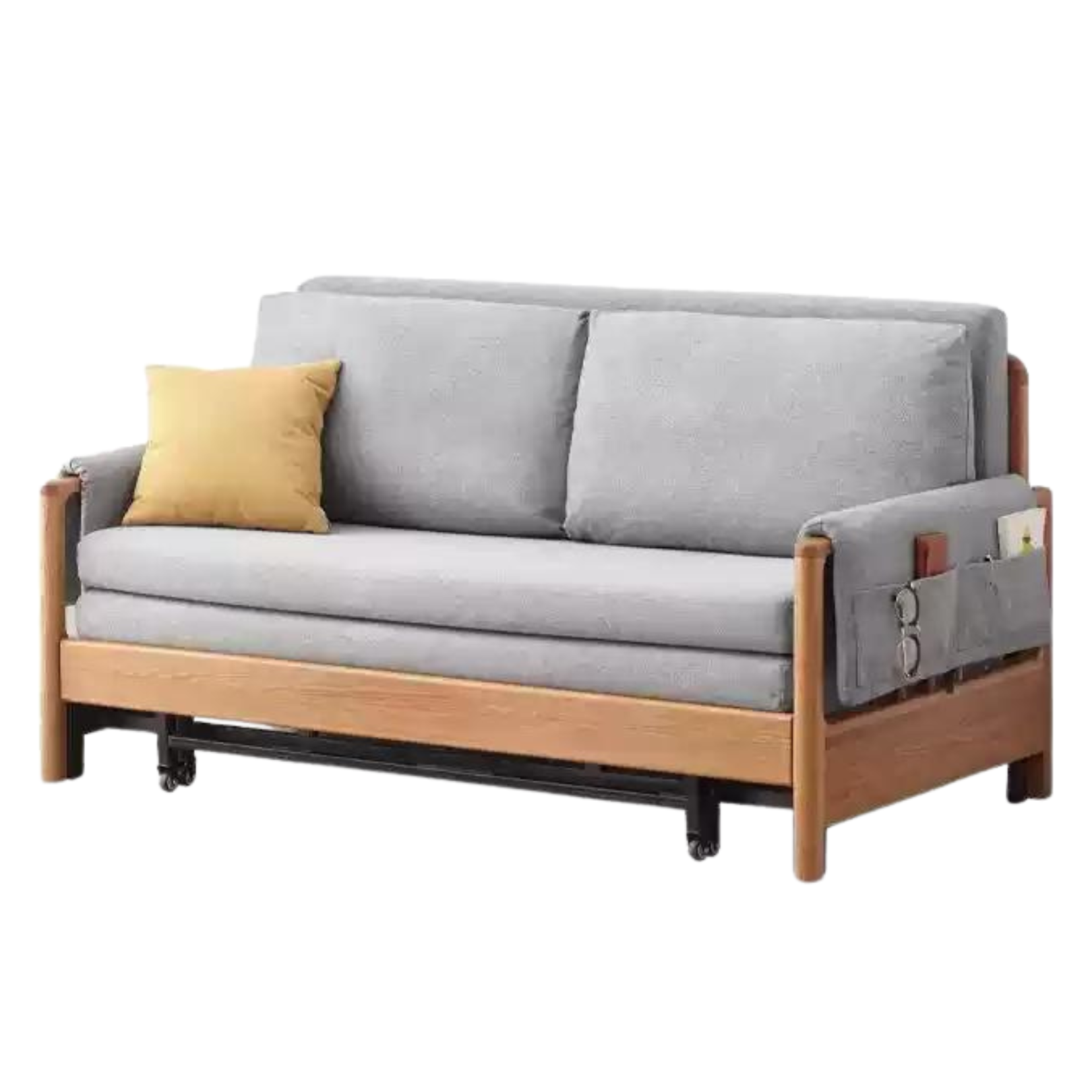 Beech solid wood sofa bed modern